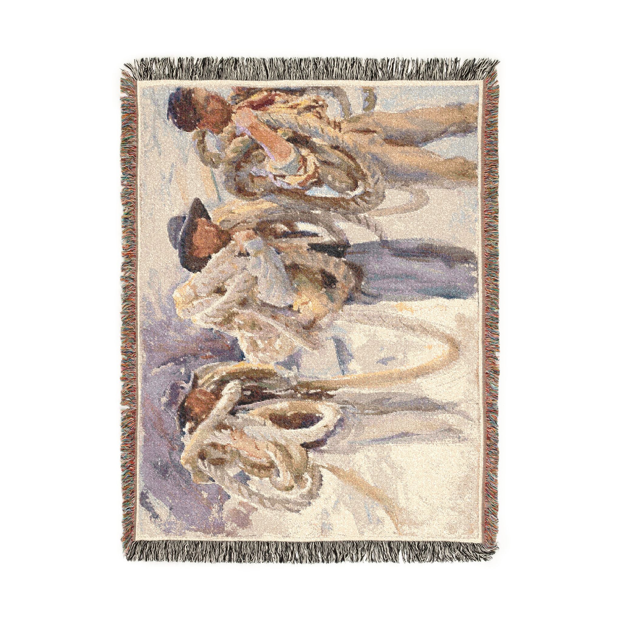 John Singer Sargent - Workmen at Carrara | Woven Tapestry Blanket - Image 11