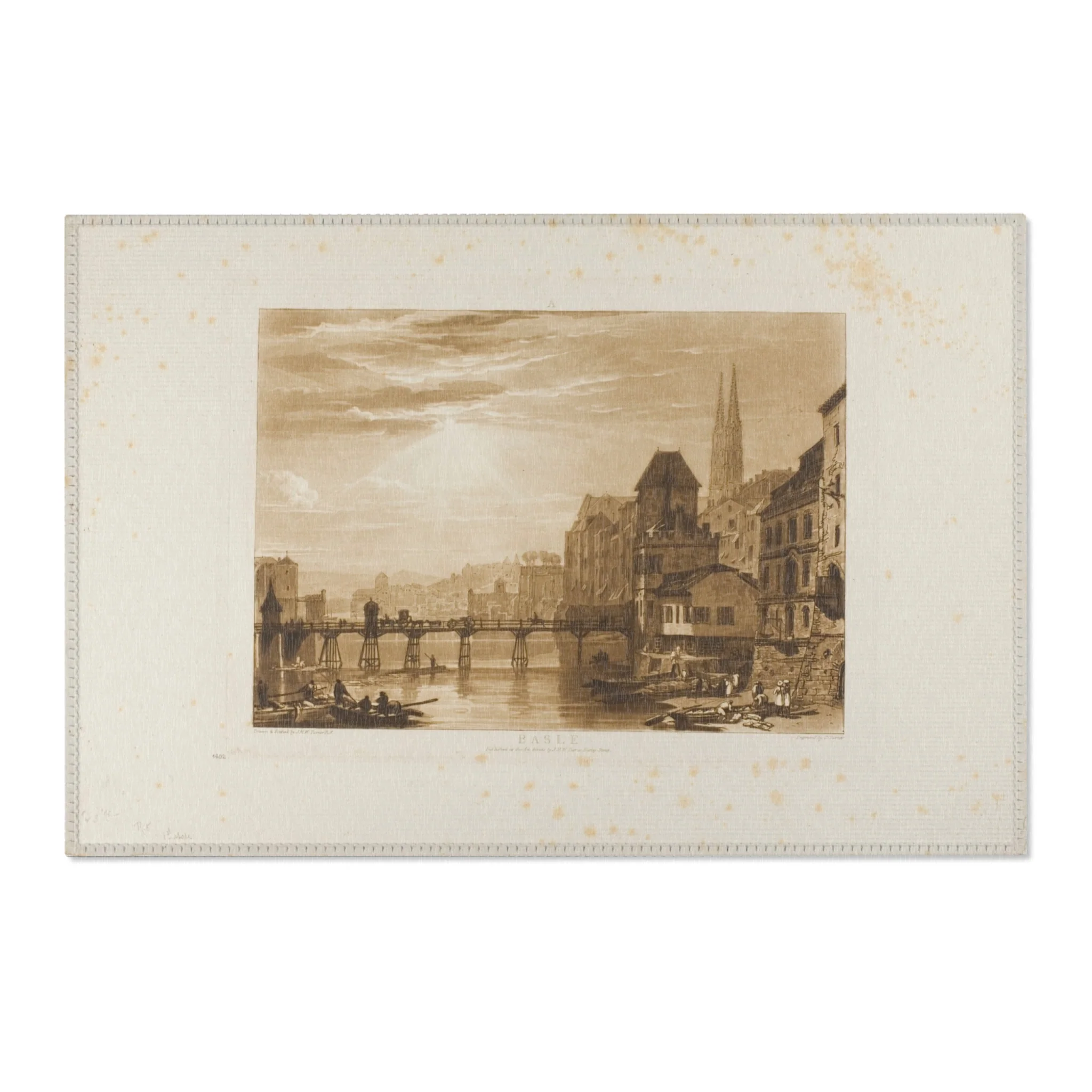 Joseph Mallord William Turner - Basle, plate 5 from Liber Studiorum | Area Rug - Image 4
