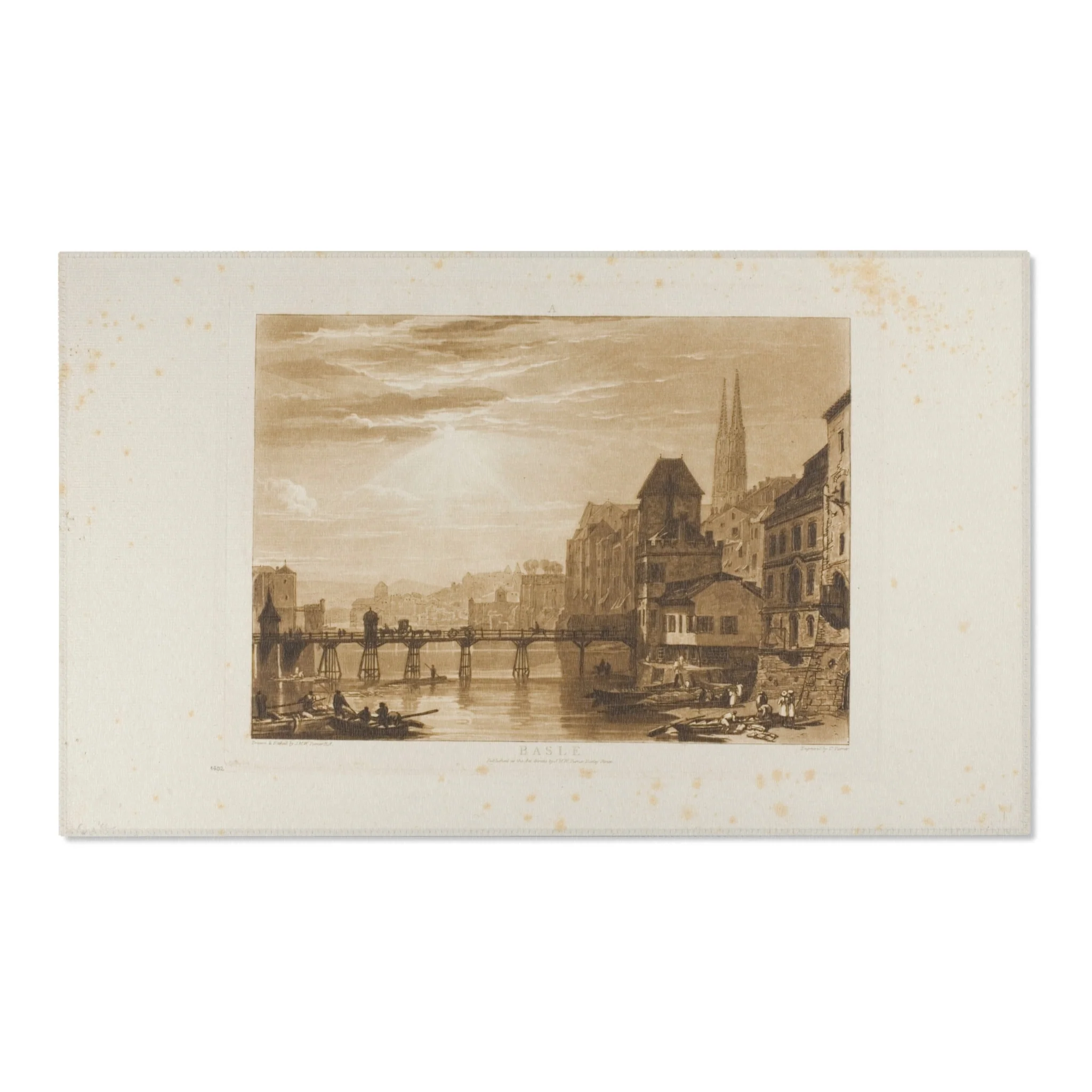 Joseph Mallord William Turner - Basle, plate 5 from Liber Studiorum | Area Rug - Image 5