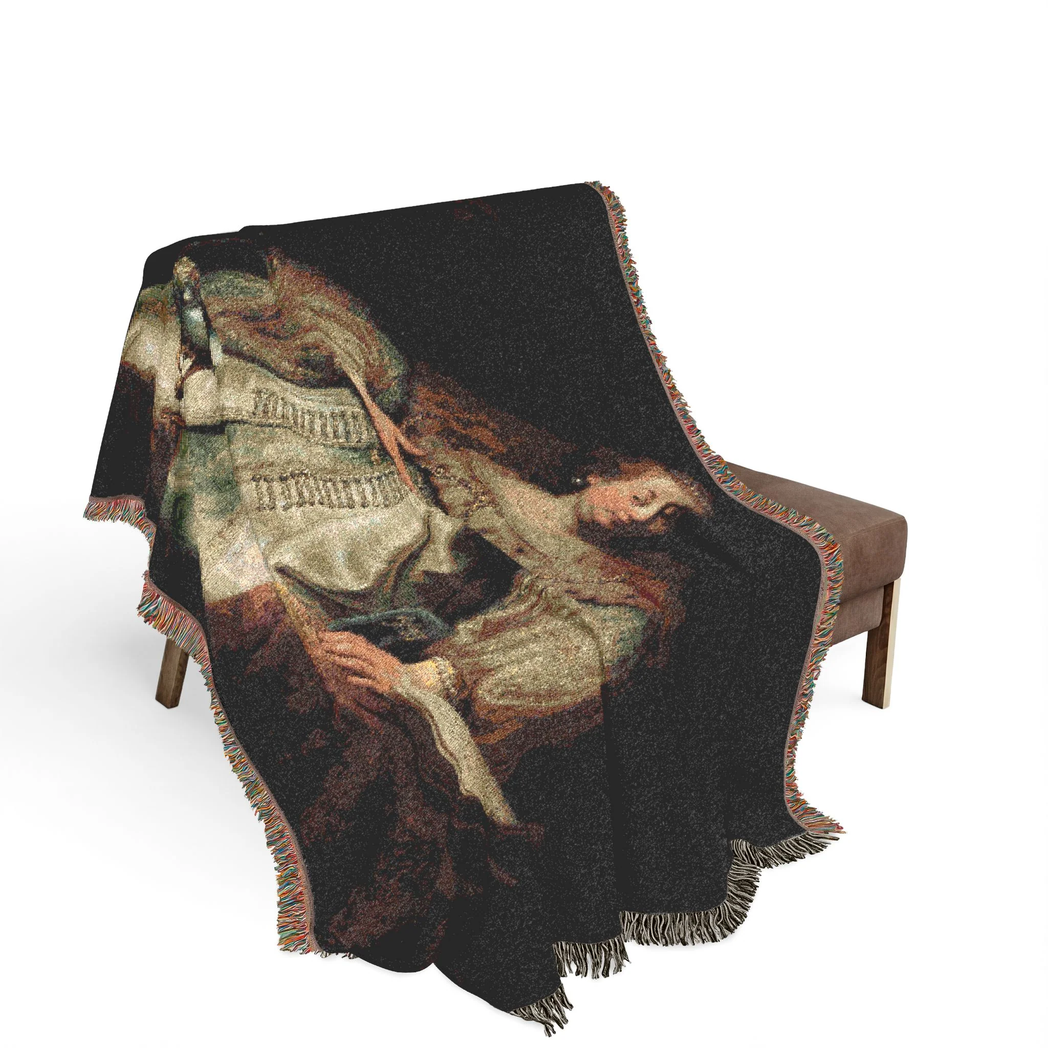 Judith at the Banquet of Holofernes (previously known as Artemisia), by Rembrandt, from Prado in Google Earth | Woven Tapestry Blanket - Image 3