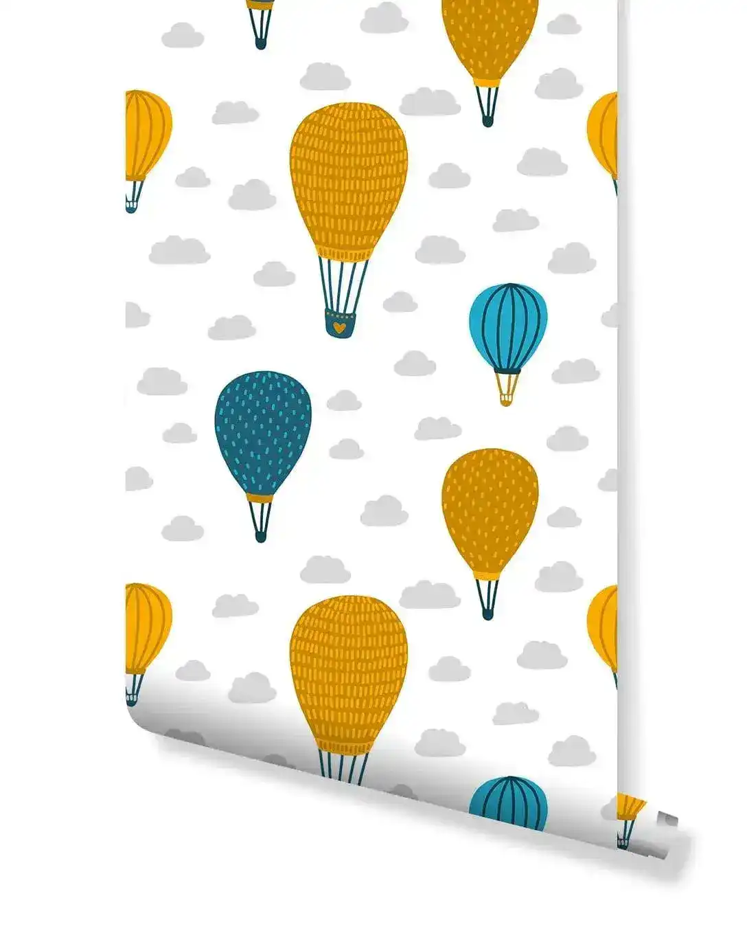 Kids Room Air Balloons in Sky Removable Wallpaper - Image 3