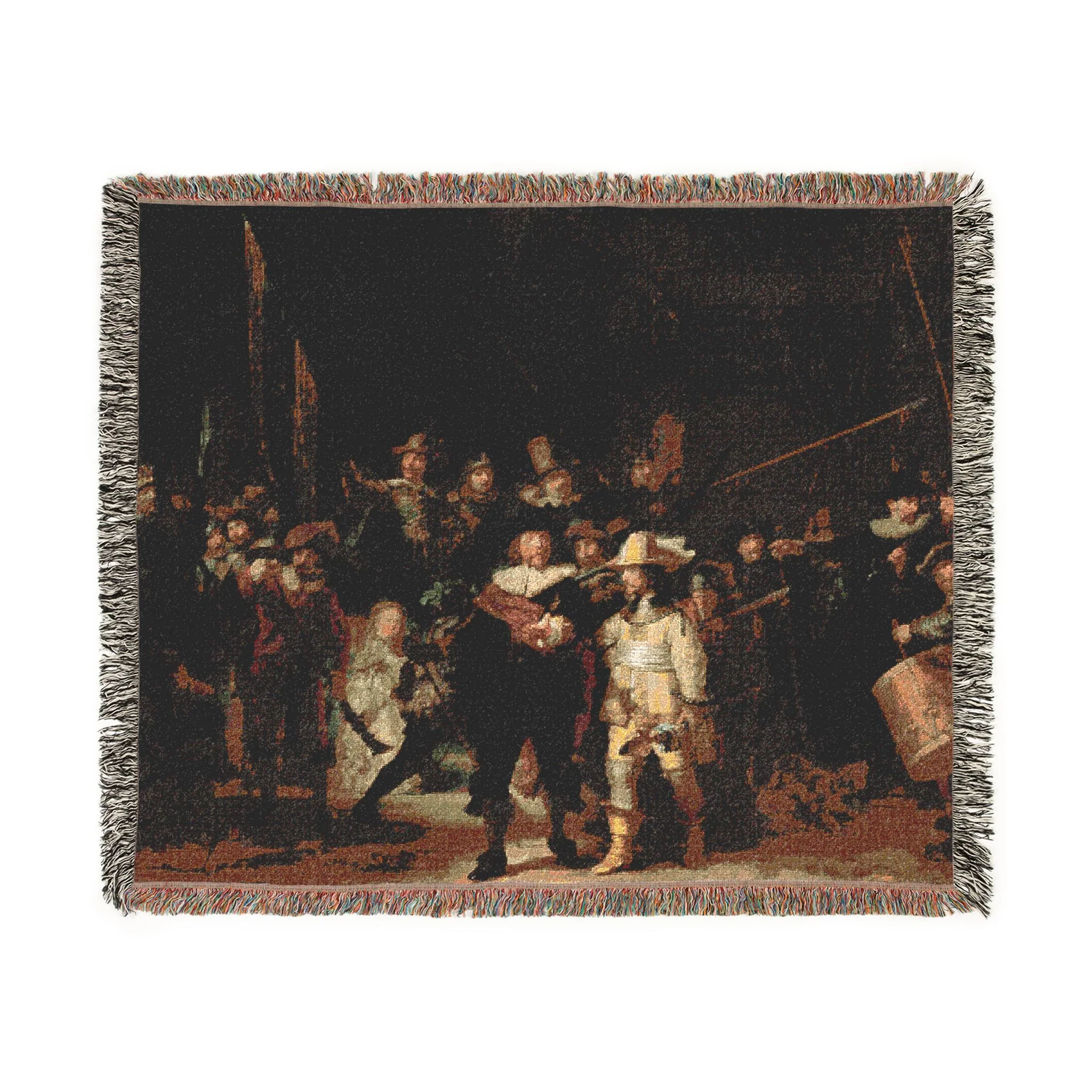 La ronda de noche, por Rembrandt van Rijn | Woven Tapestry Blanket - Image 2