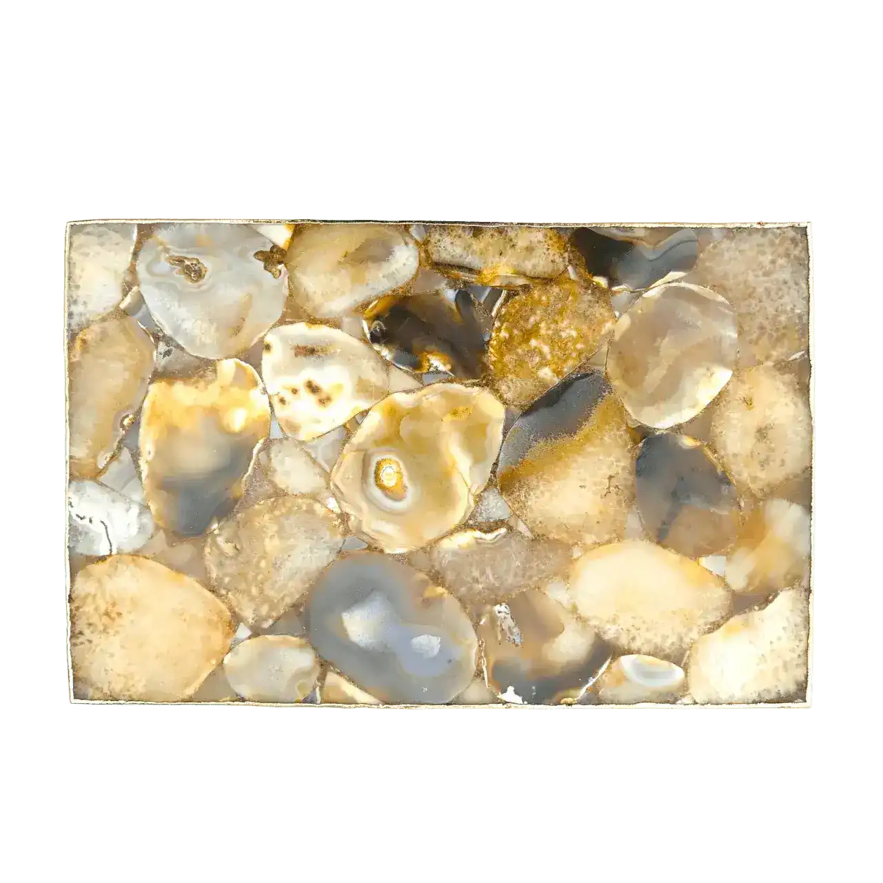Large Brown Agate Cheese Platter Tray