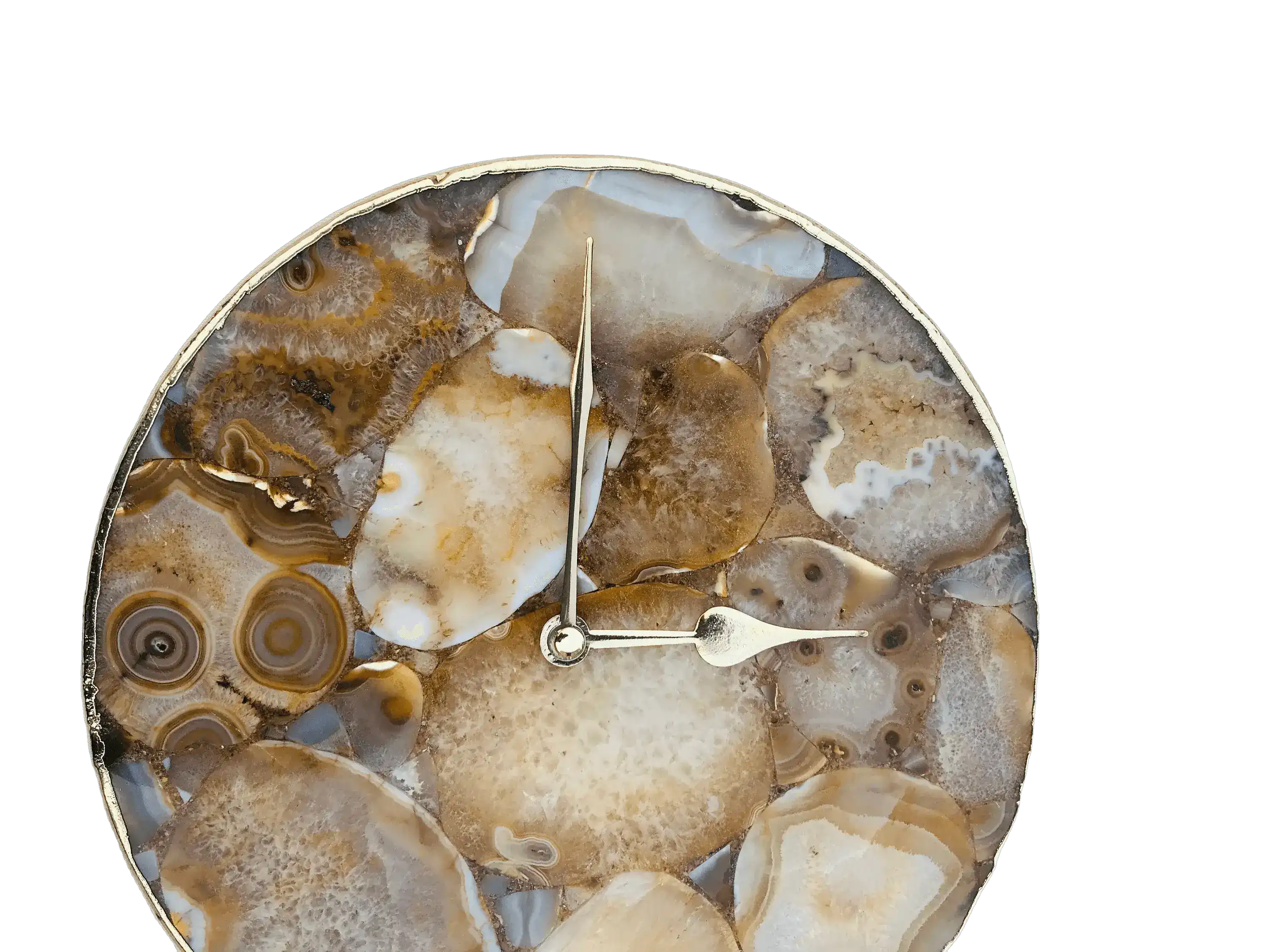 Large Brown Agate Round Wall Clock - Image 2