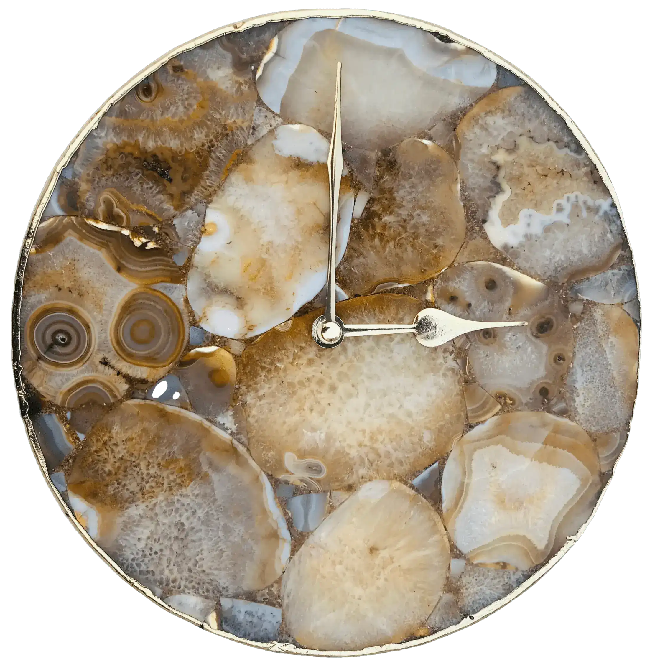 Large Brown Agate Round Wall Clock - Image 3