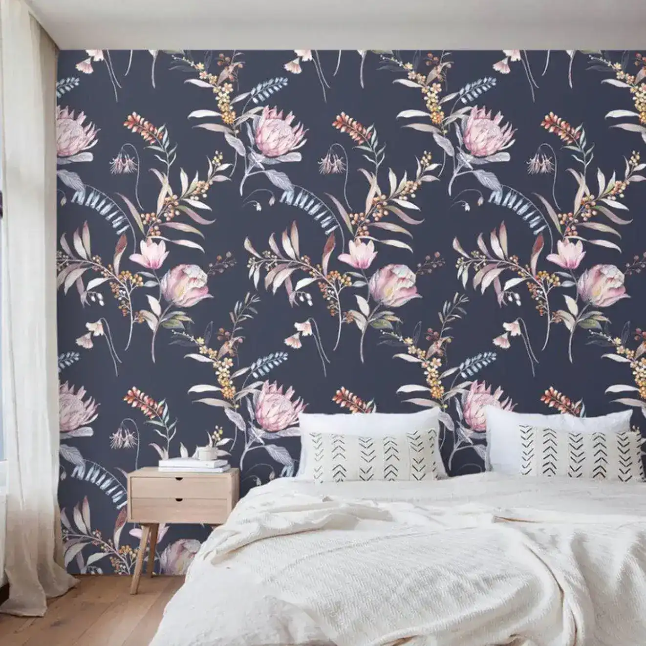 Large Floral in the Dark Wallpaper - Image 5