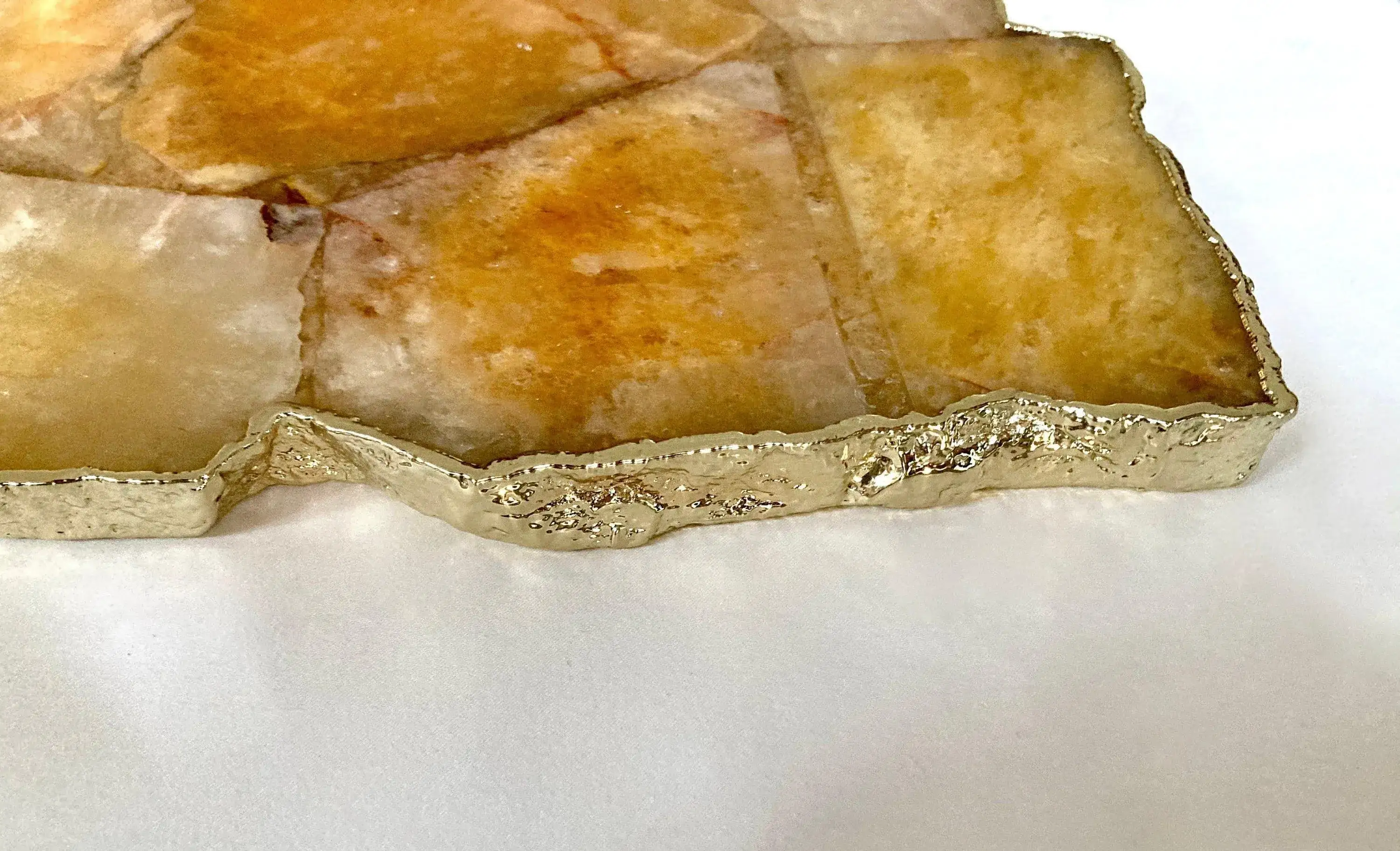 Large Golden Brown Agate Cheese Platter Tray - Image 2