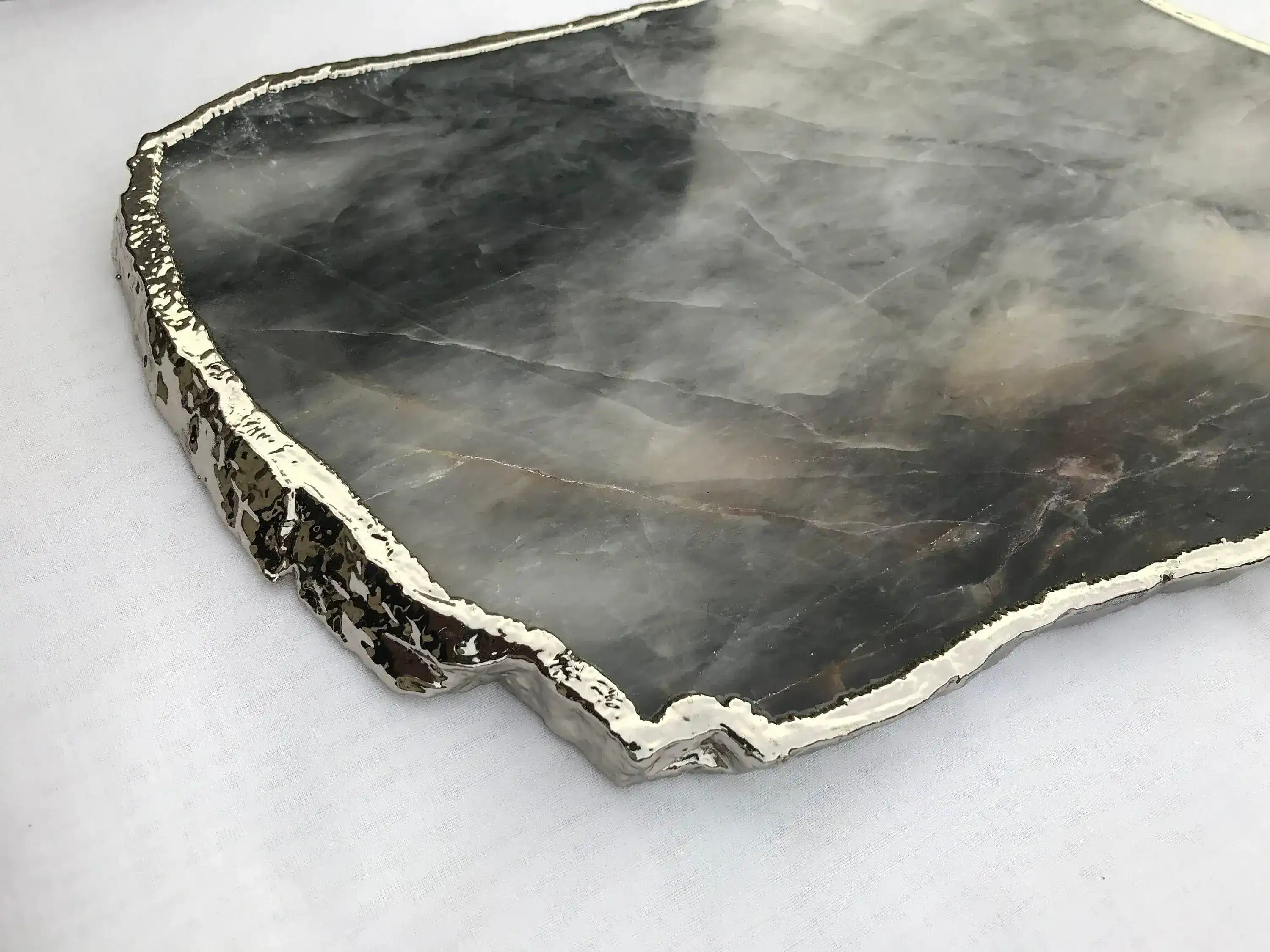 Large Grey Agate Quartz Cheese PlatterTray - Image 4
