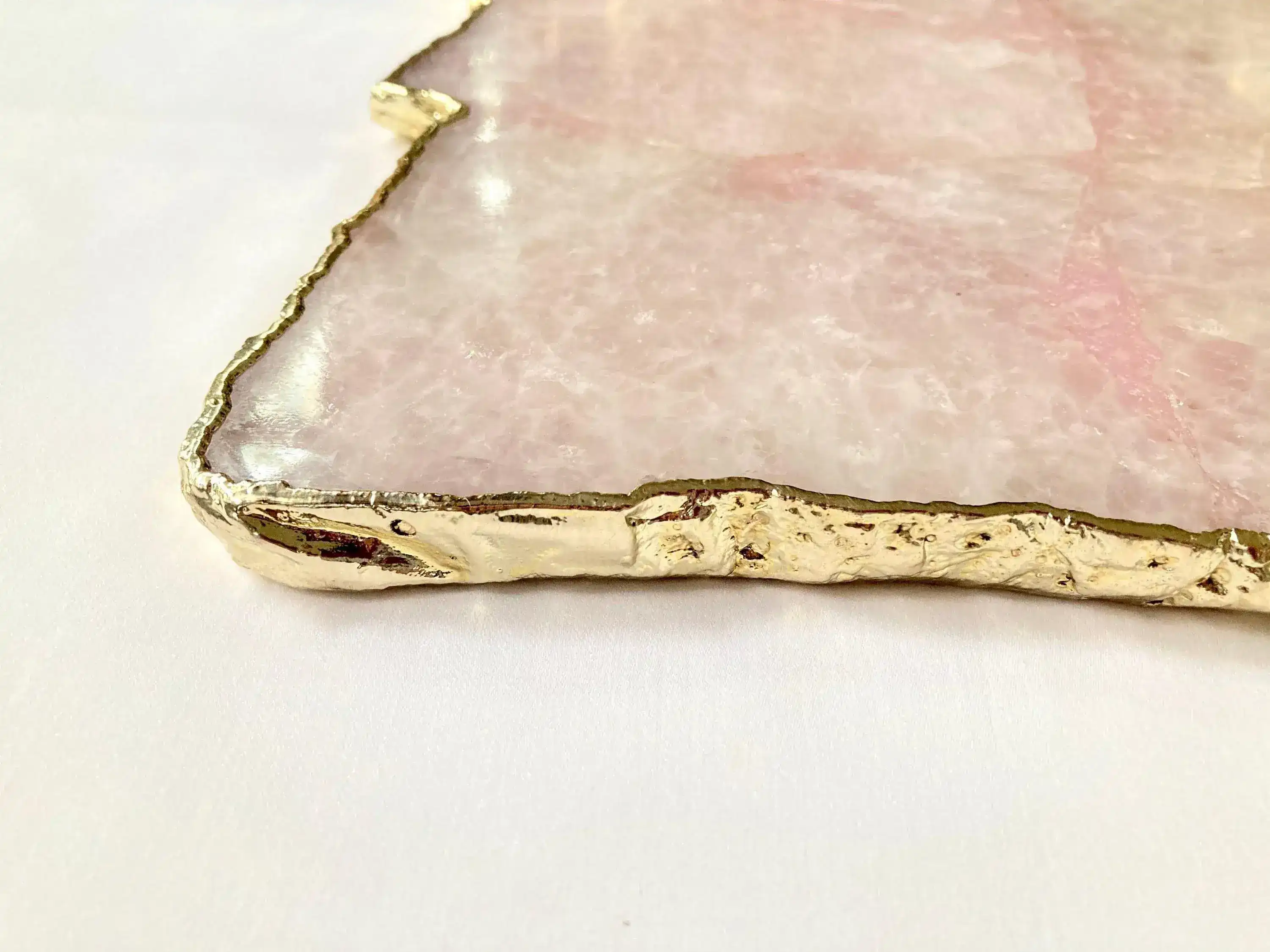 Large Rose Quartz Agate Cheese Platter Tray - Image 2