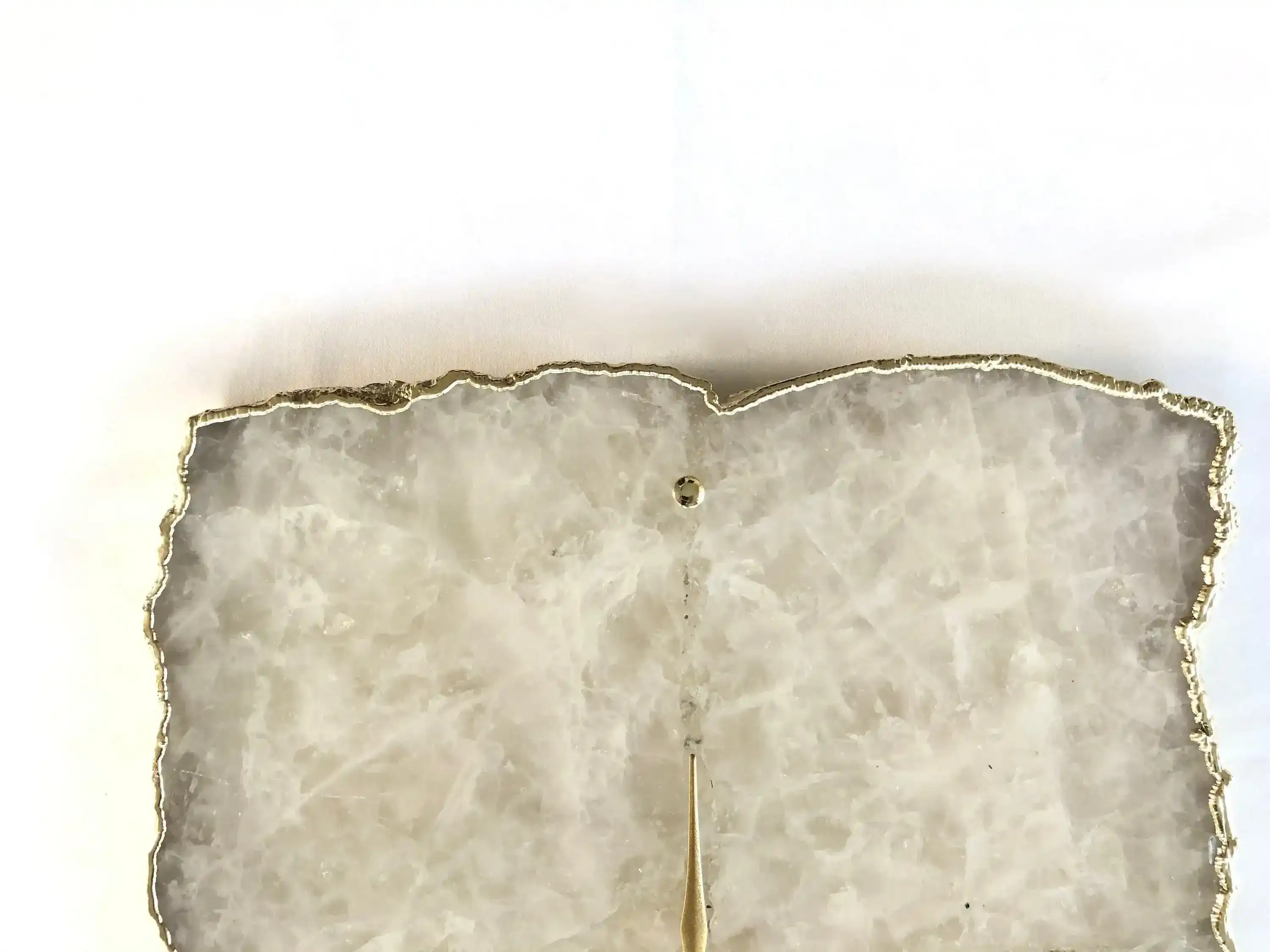 Large White Agate Rectangular Wall Clock - Image 4