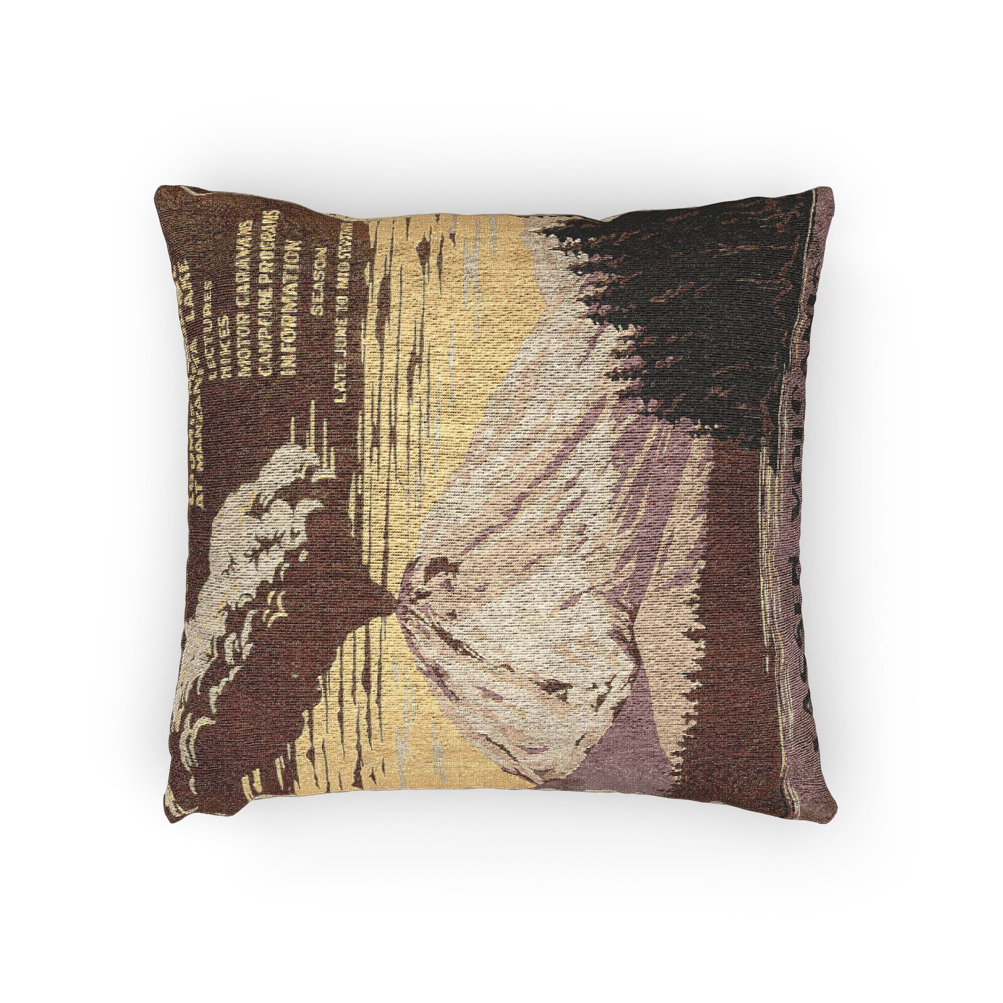 lassen-volcanic-national-park-ranger-naturalist-service-wpa-federal-ar | Woven Pillow - Image 2