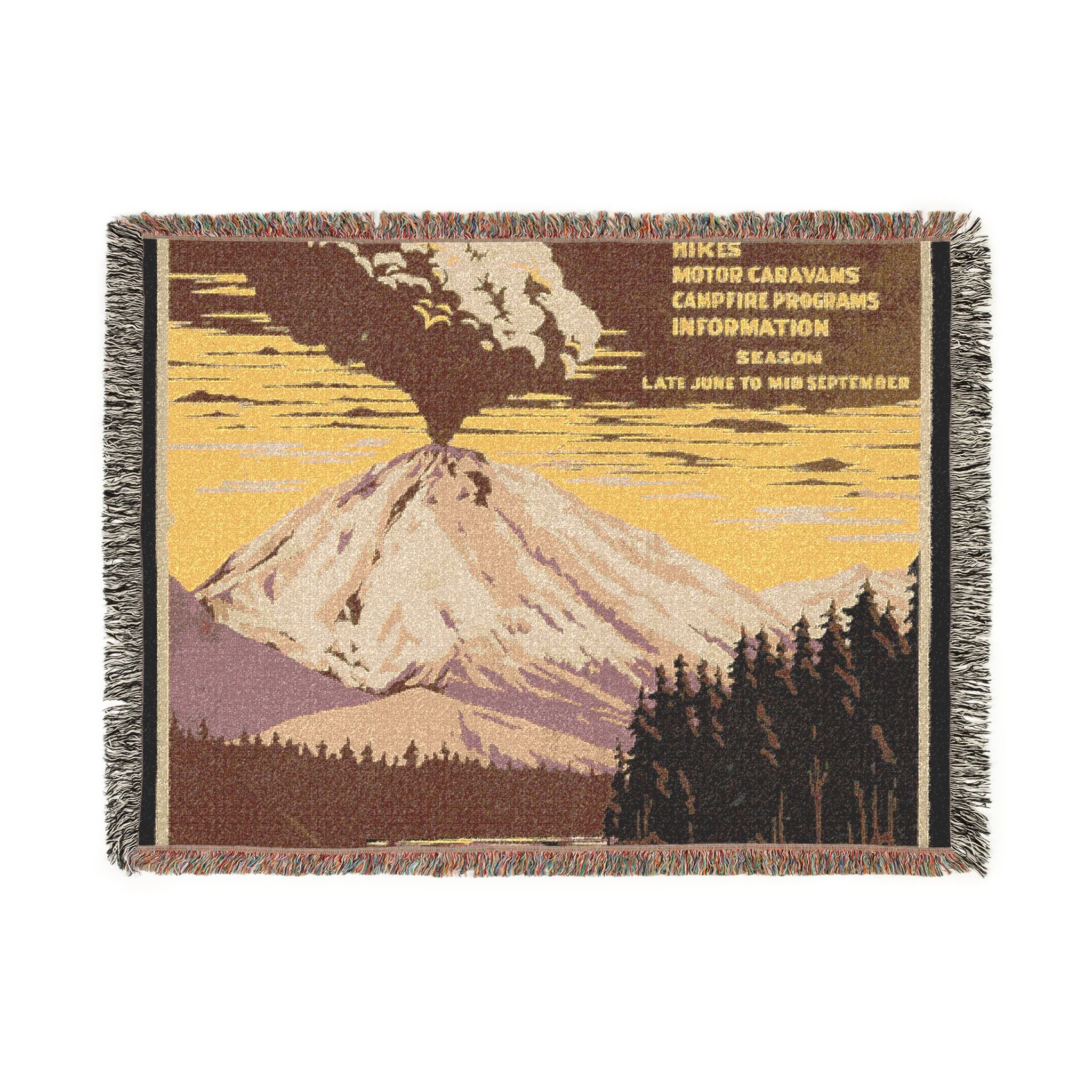 lassen-volcanic-national-park-ranger-naturalist-service-wpa-federal-ar | Woven Tapestry Blanket - Image 10
