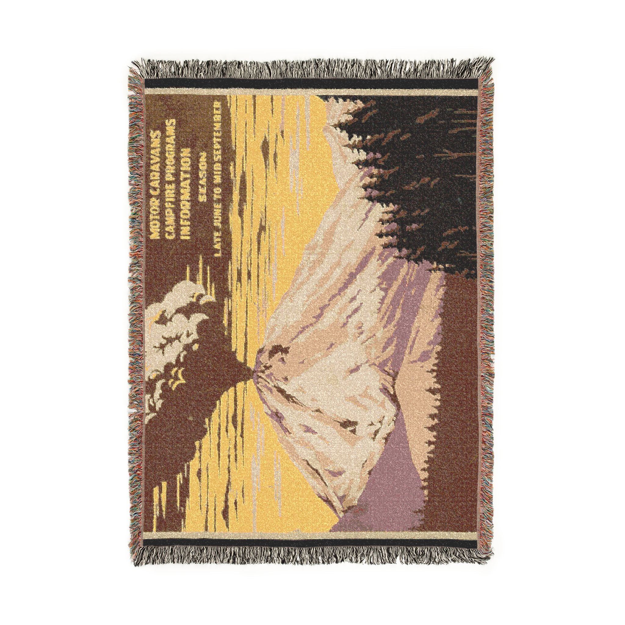lassen-volcanic-national-park-ranger-naturalist-service-wpa-federal-ar | Woven Tapestry Blanket - Image 6