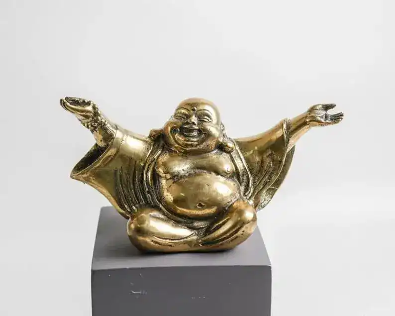 Laughing Buddha with Open Arms Statue - Image 6