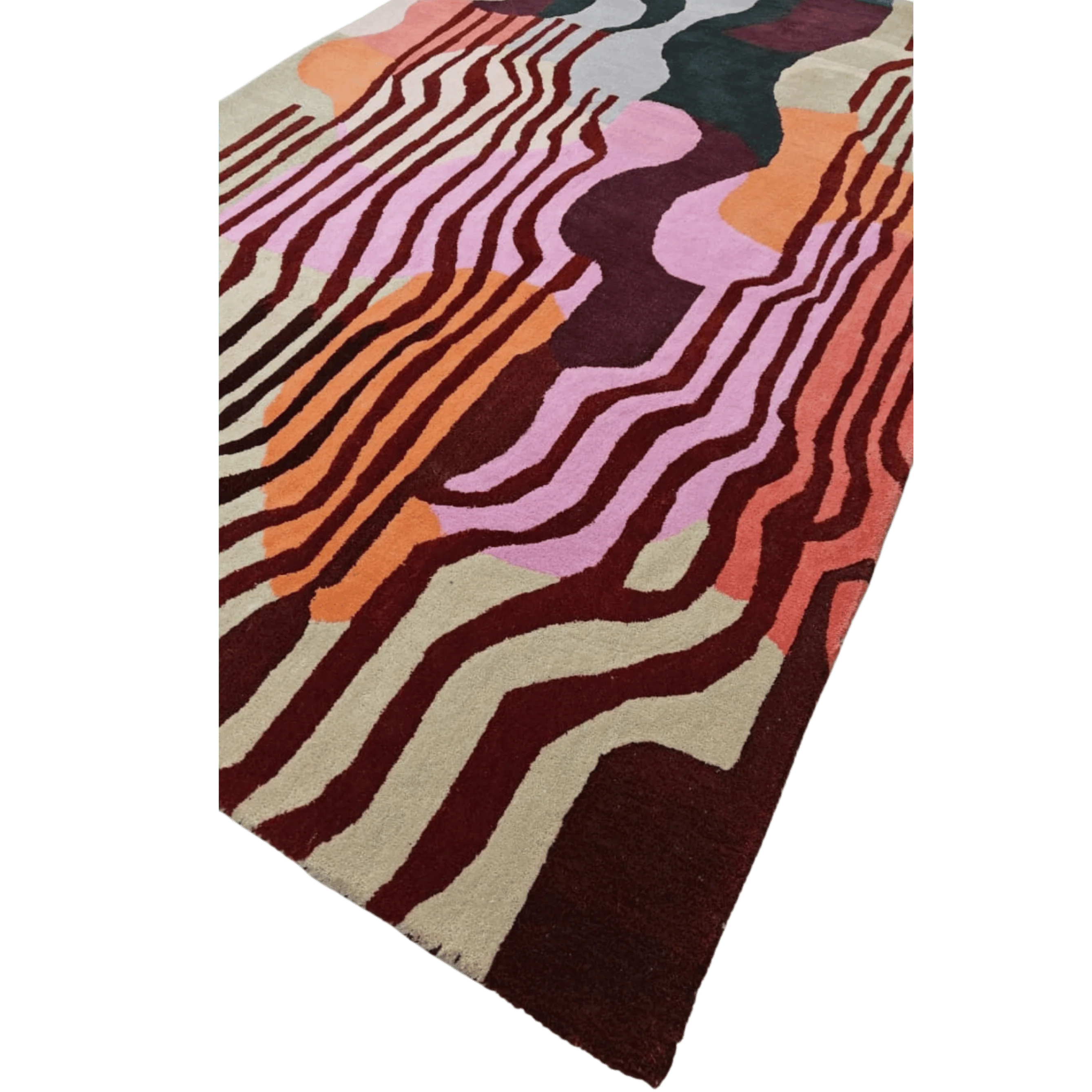 Layered Abstract Hand Tufted Rug  - Image 8