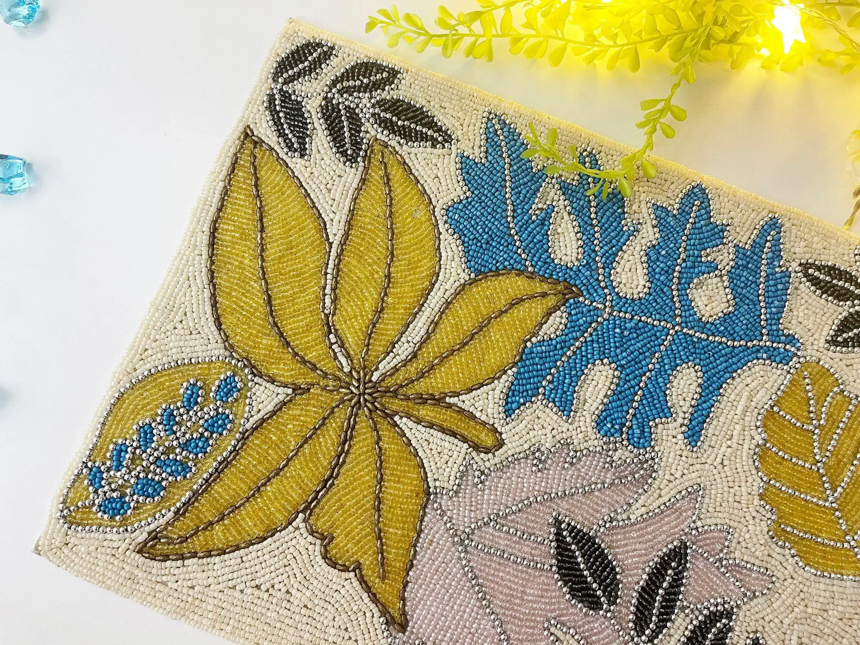 Leafy Beaded Rectangular Placemat - Image 2