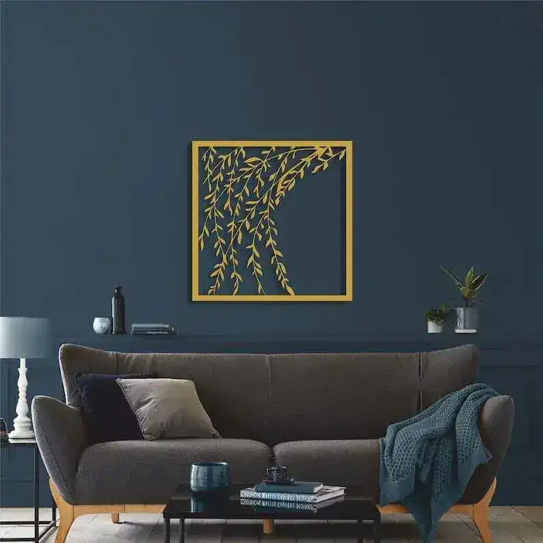 Leafy Branch Metal Wall Decor - Image 2