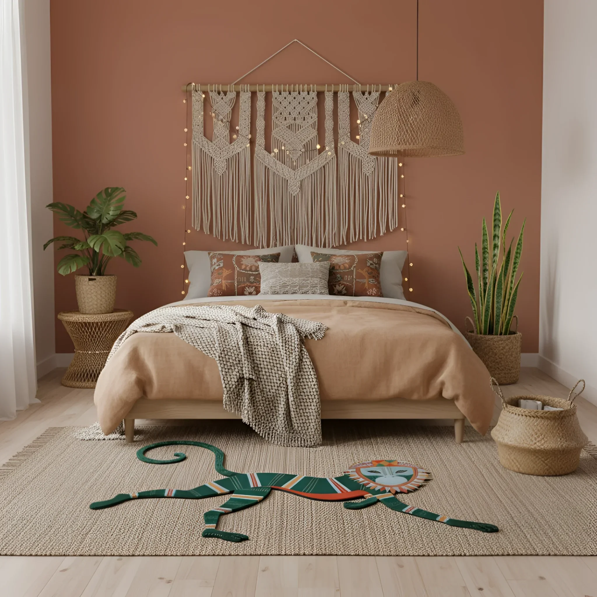 Leaping Monkey Hanuman Accent Wool Rug - Image 4