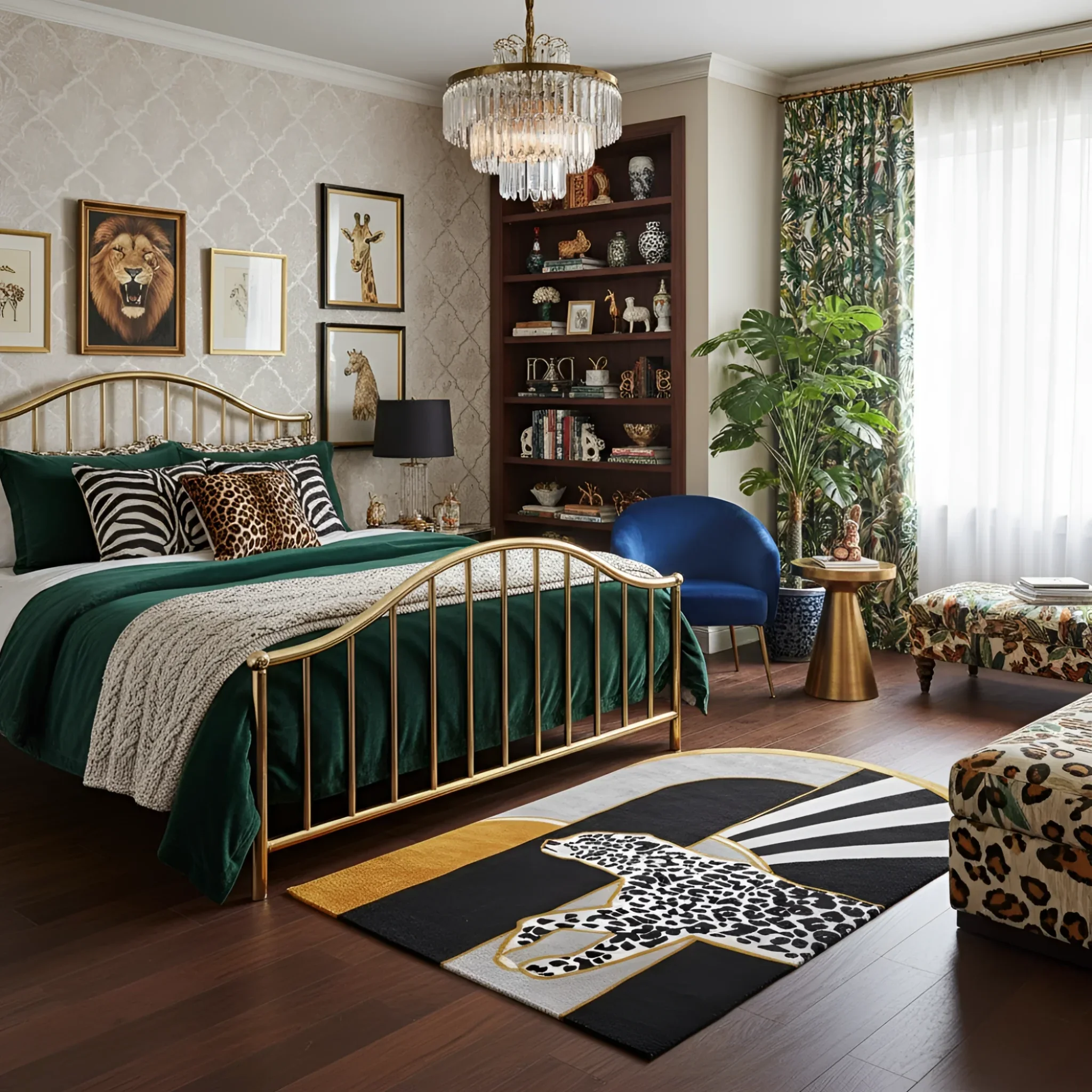 Leopard Crossing the Sun Hand-Tufted Area Rug - Image 3