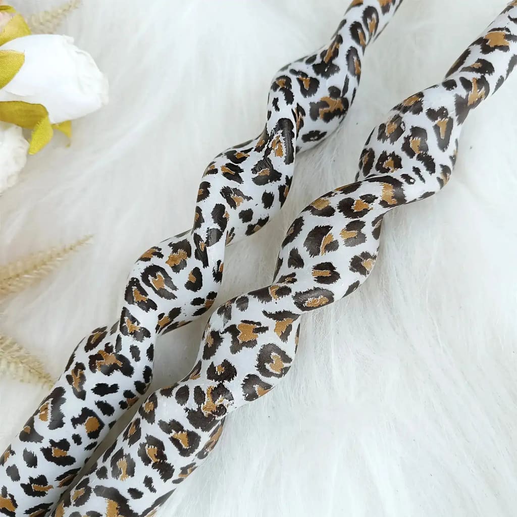 Leopard-Patterned Handmade Spiral Stick Candle - Image 3