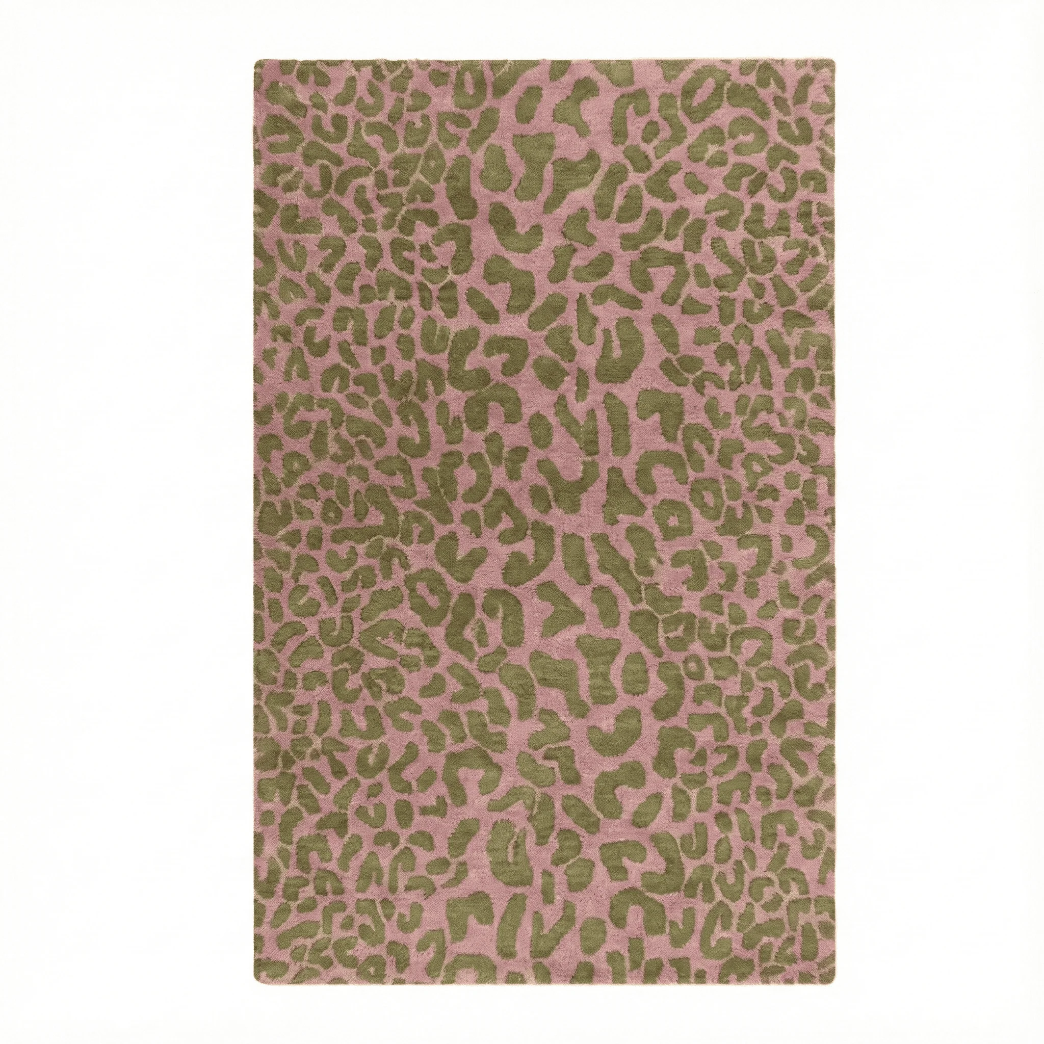 Leopard Print Hand Tufted Wool Rug 8 x 10 ft - Image 2