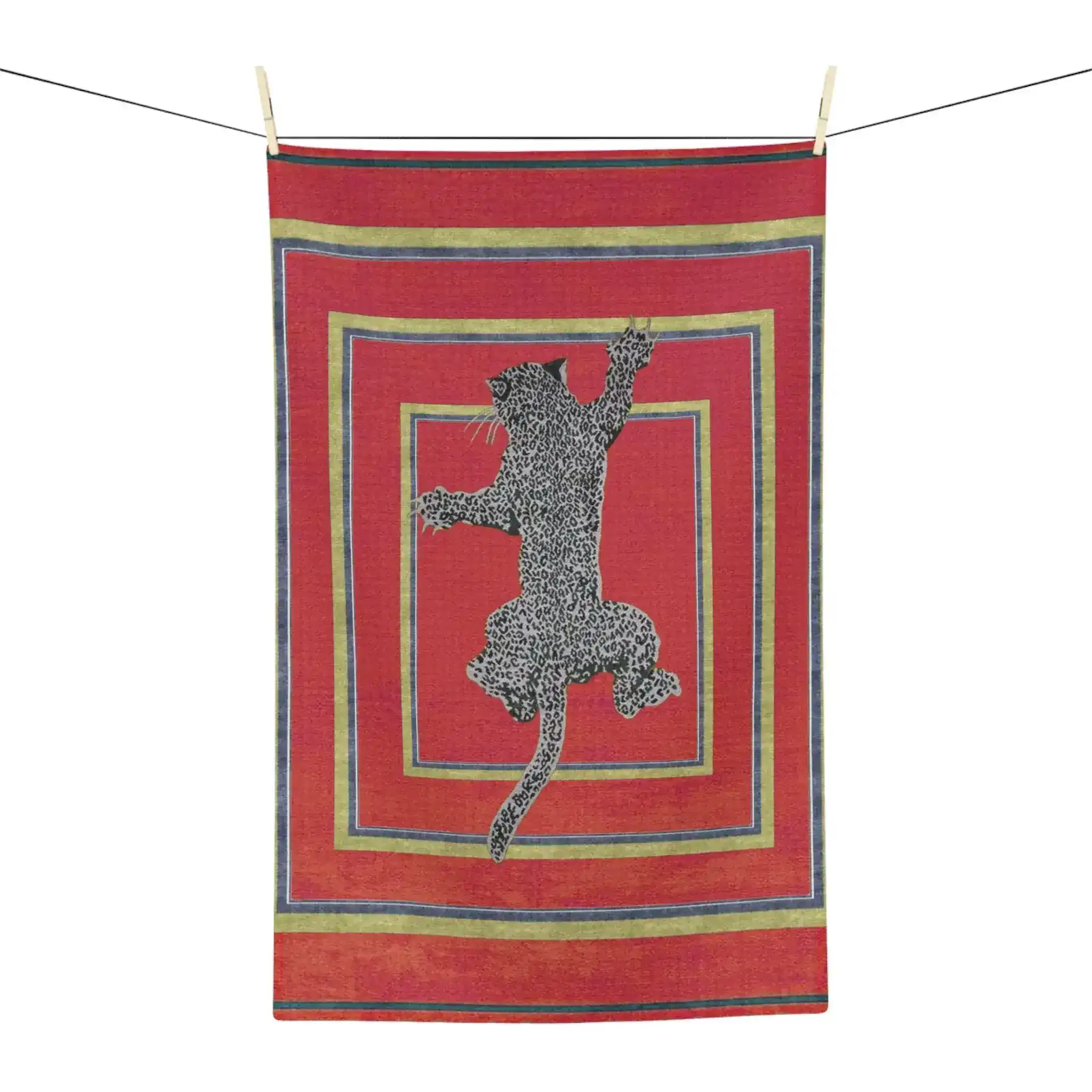 Leopard Printed Red Tea & Kitchen Towel - Image 4