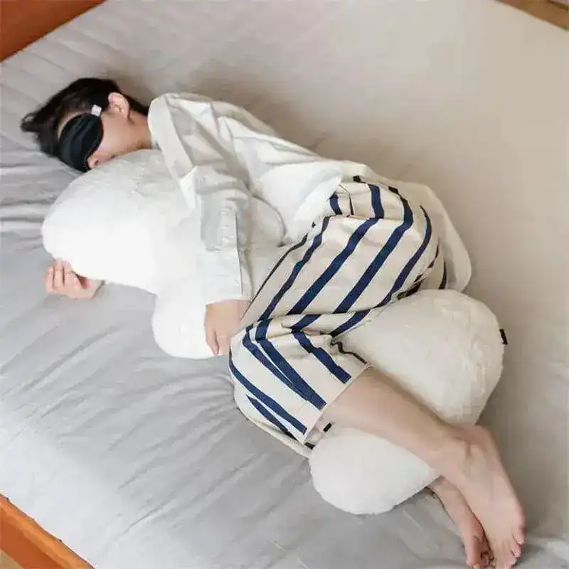 Letter Shaped Accent Faux Wool Pillow - Image 2