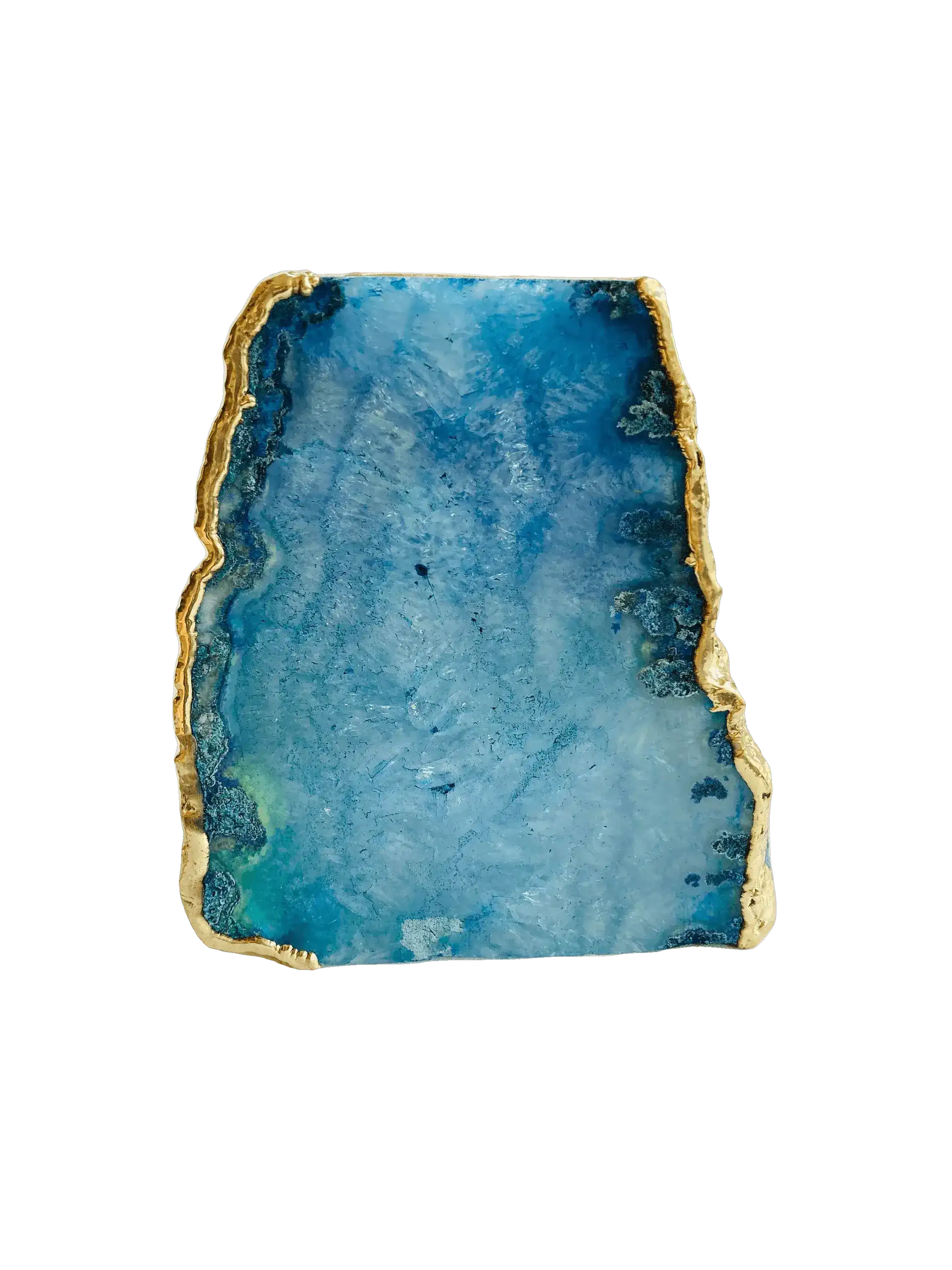 Light Blue Agate Gemstone Taper Candle Holder - Image 3