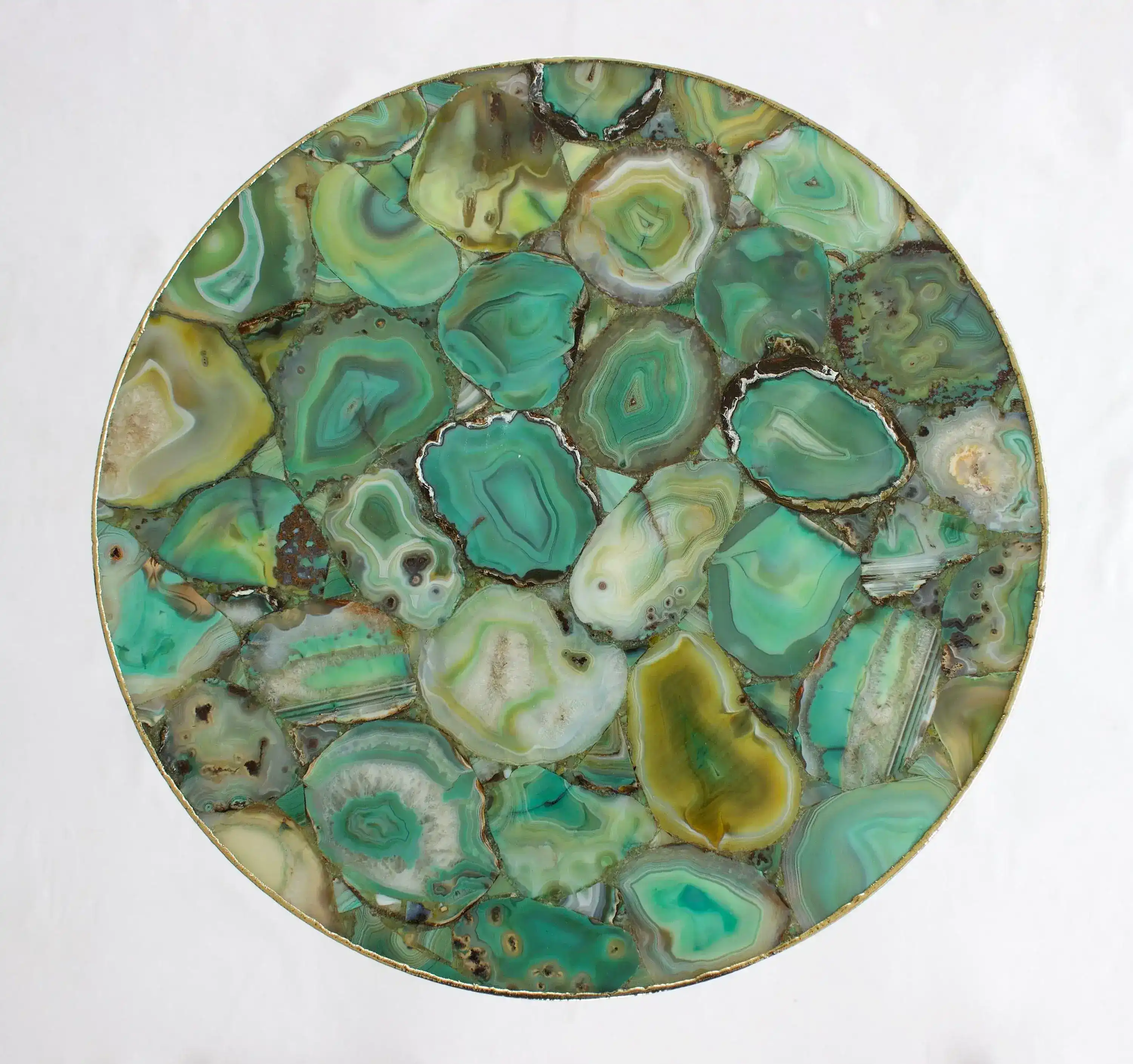 Light Green Agate Round Accent Table - Image 2