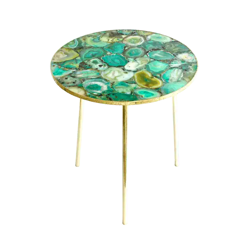 Light Green Agate Round Accent Table - Image 4