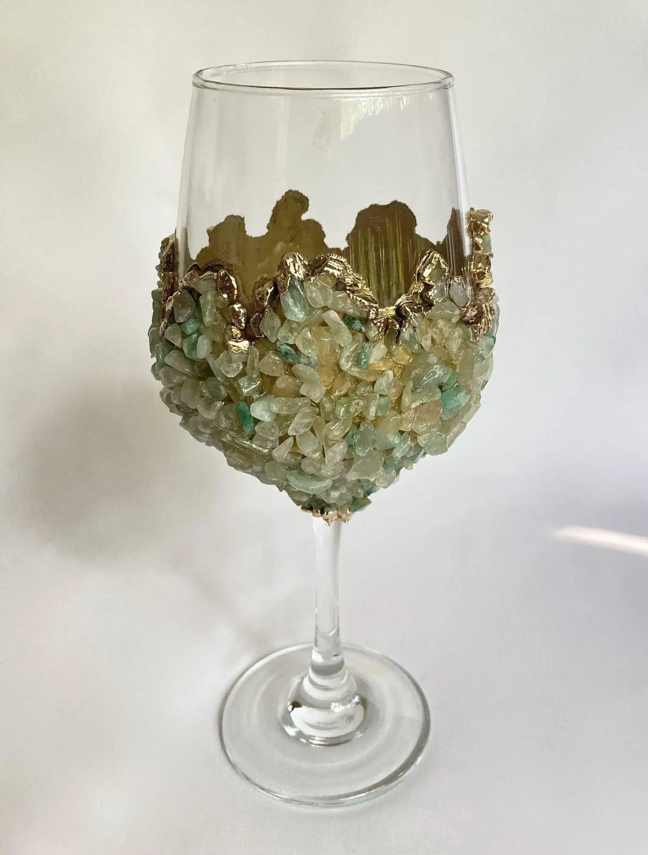 Light Green Quartz Wine Glass - Set of 2 - Image 2