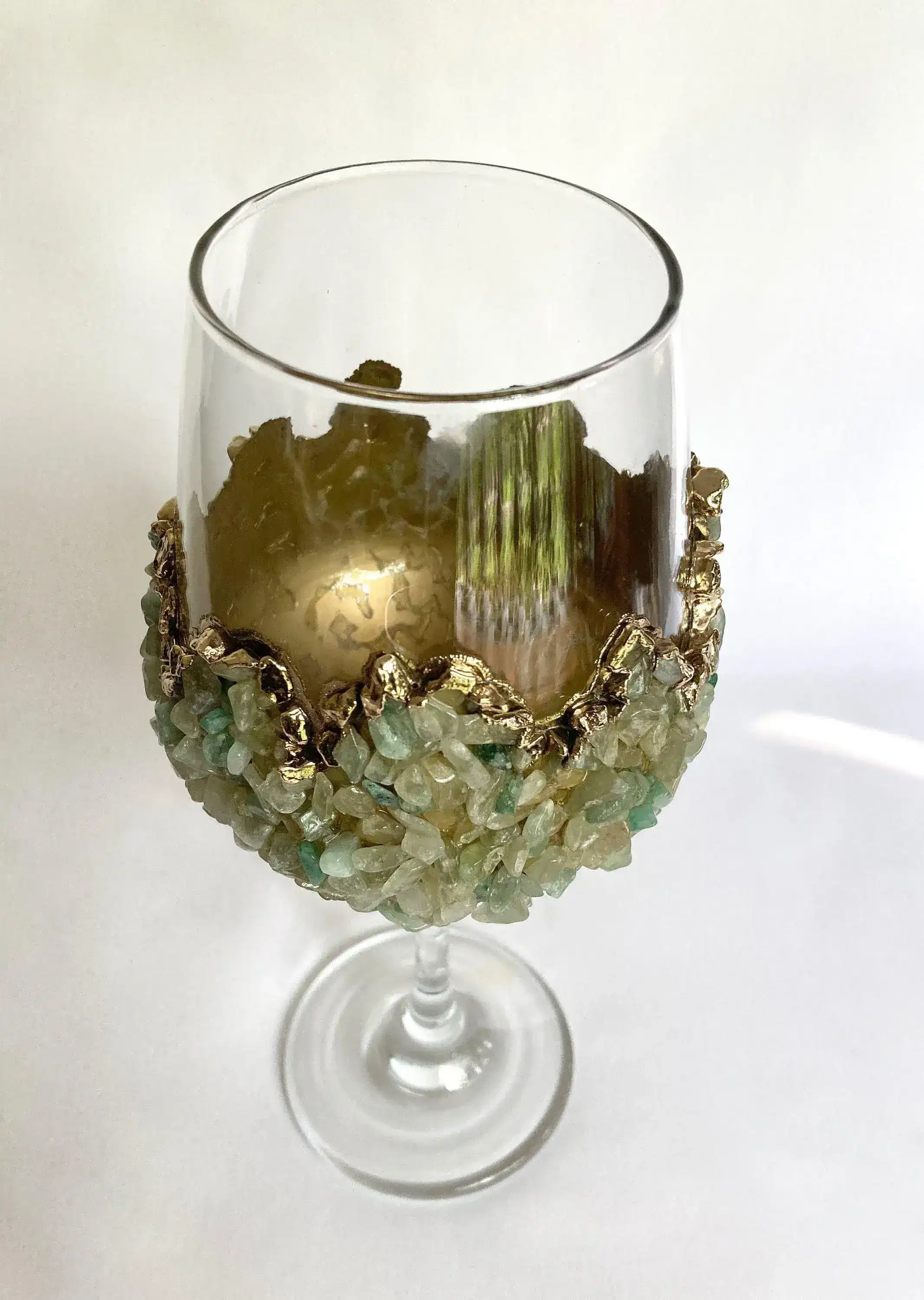 Light Green Quartz Wine Glass - Set of 2 - Image 5