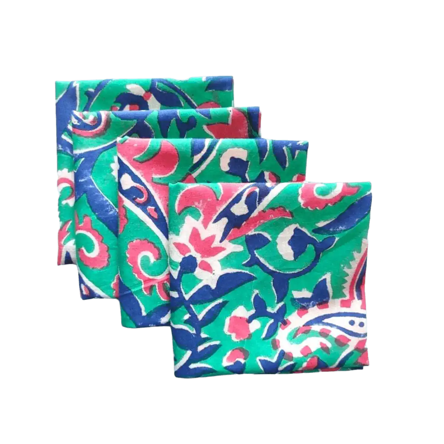 Lily Hand Block Print Cotton Napkins - Image 4