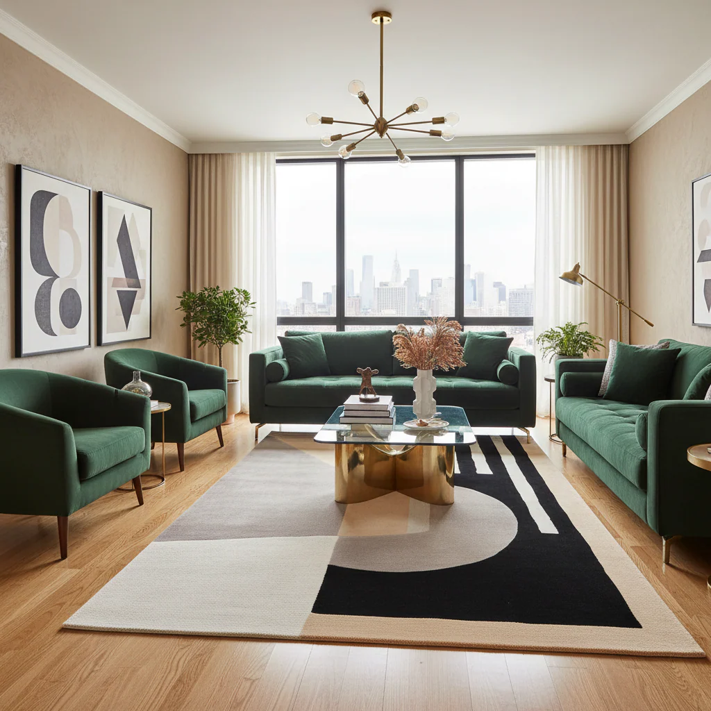 Linear Balance Drift Hand Tufted Rug - Image 2