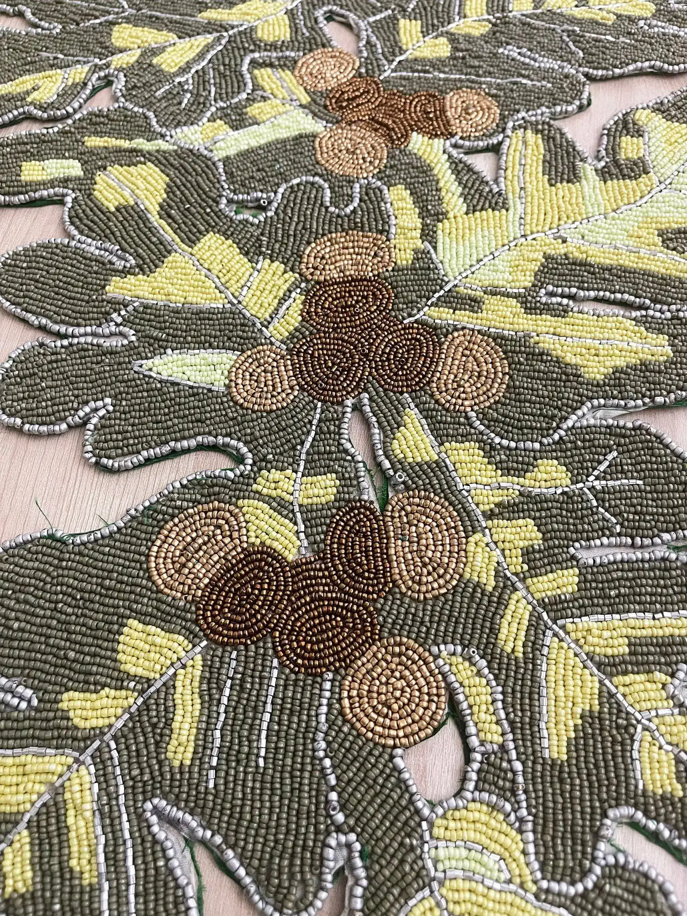 Long Leaf Beaded Table Runner - Image 4