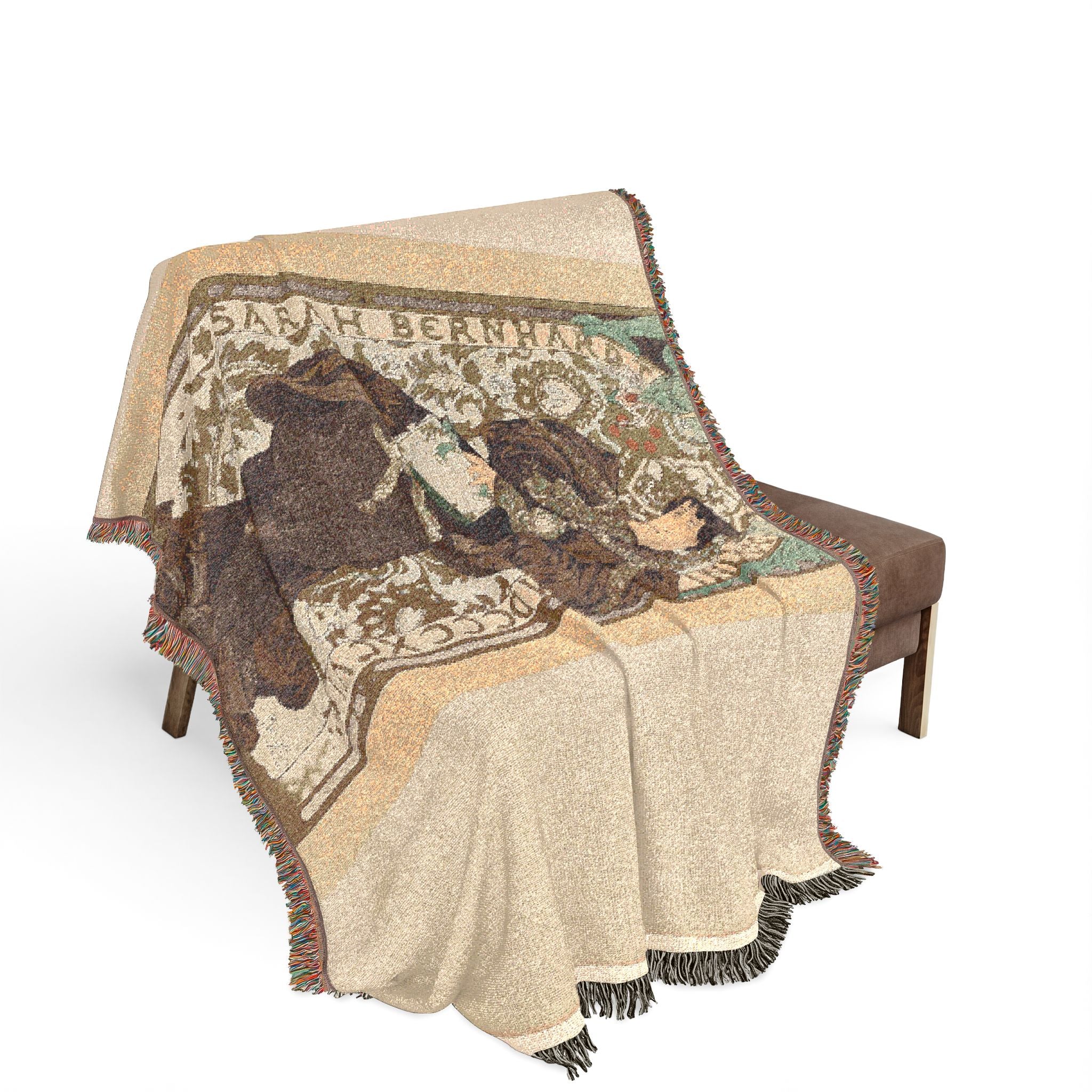 lorenzaccio-sarah-bernhardt-alphonse-mucha | Woven Tapestry Blanket - Image 3