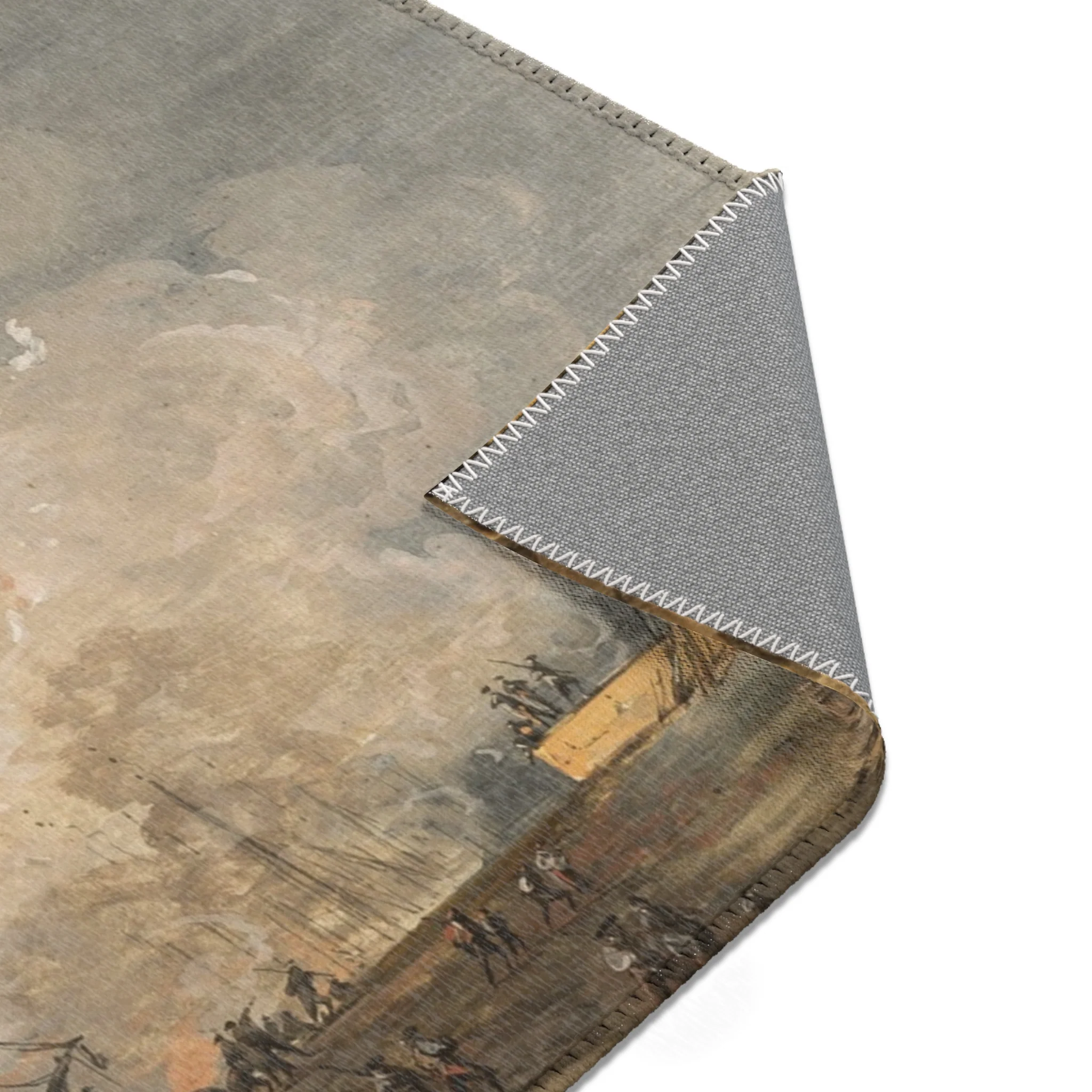 Louis Gabriel Moreau - Fire in the Port | Area Rug - Image 15