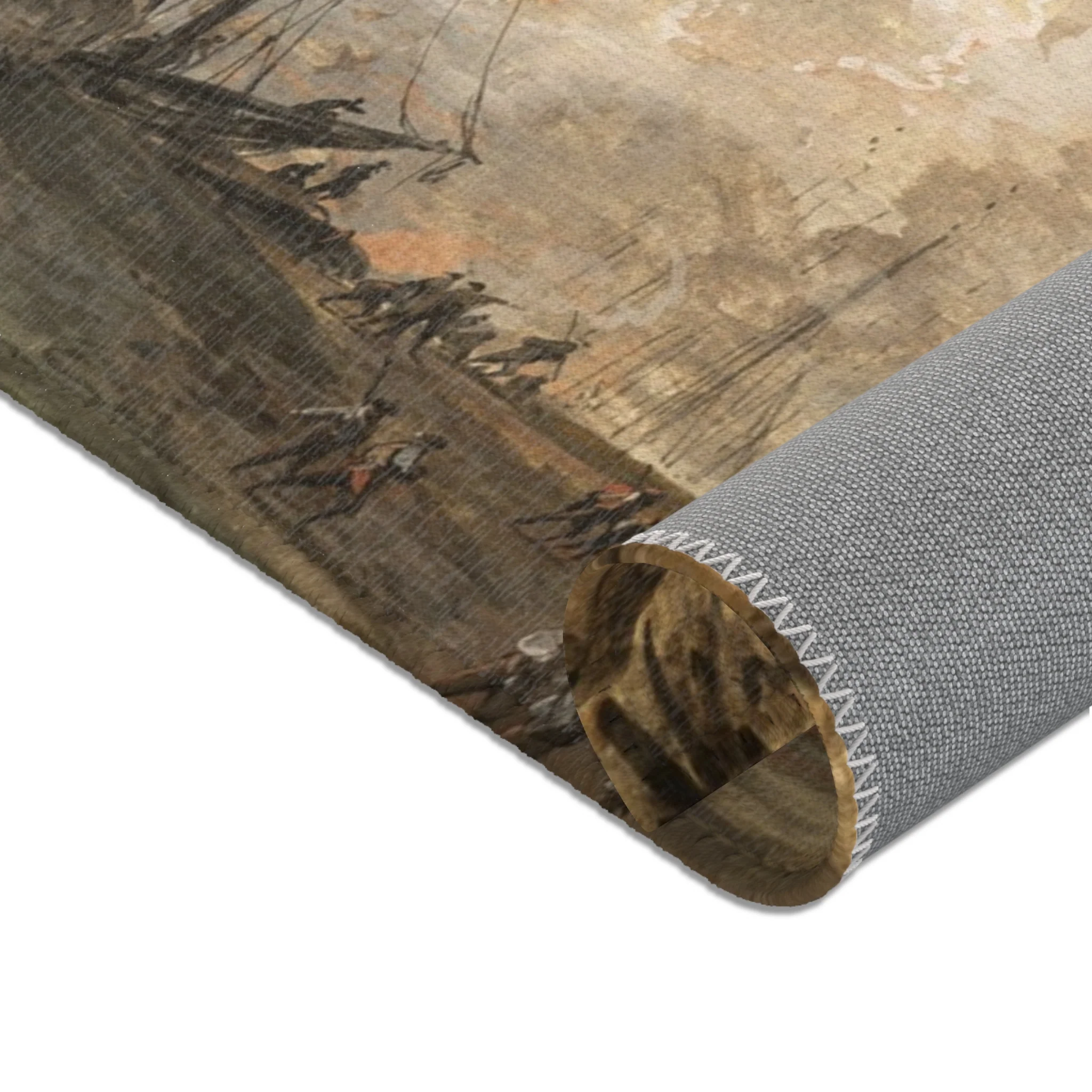 Louis Gabriel Moreau - Fire in the Port | Area Rug - Image 16