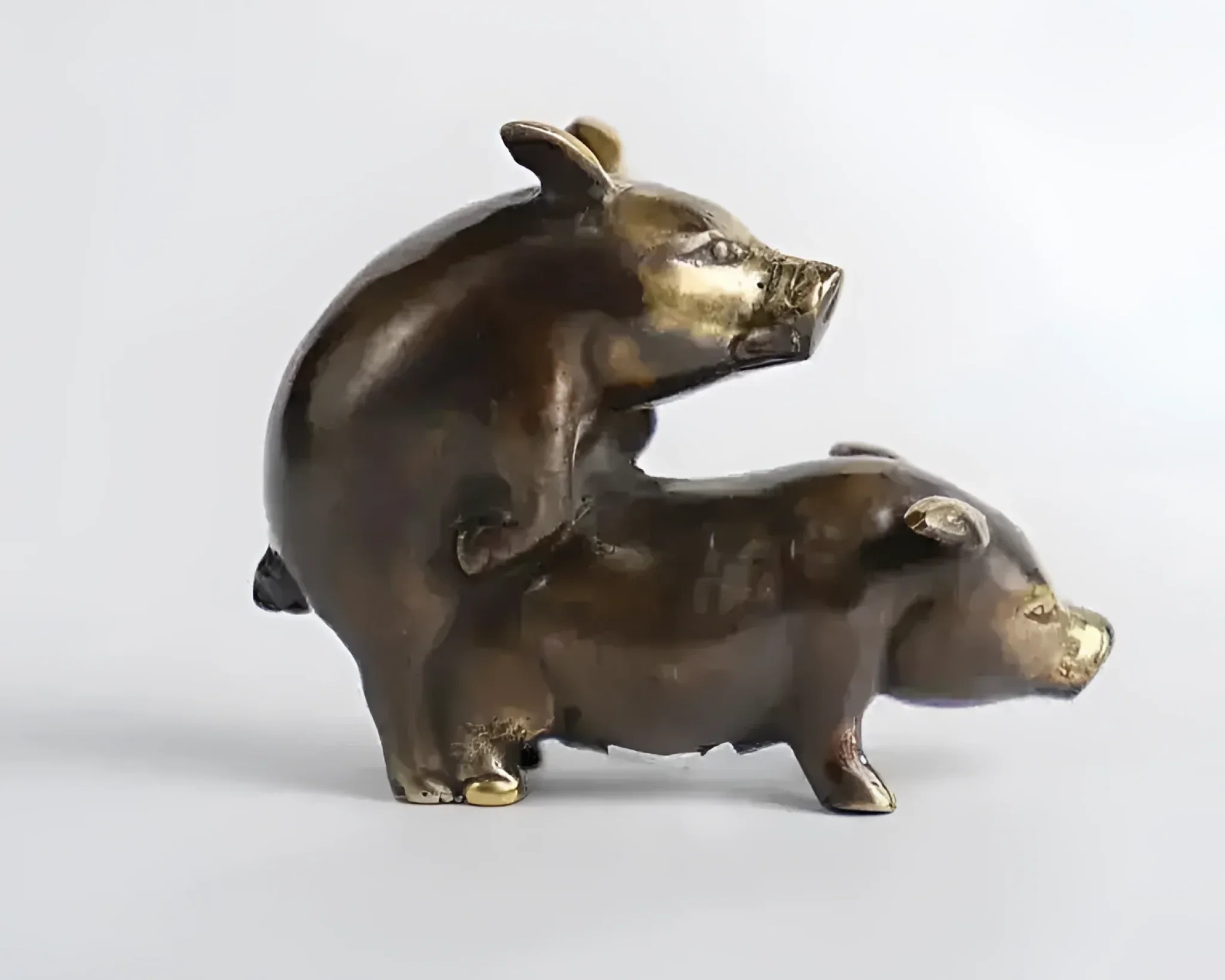 Love-Making Pig Solid Brass Figurine - Image 5