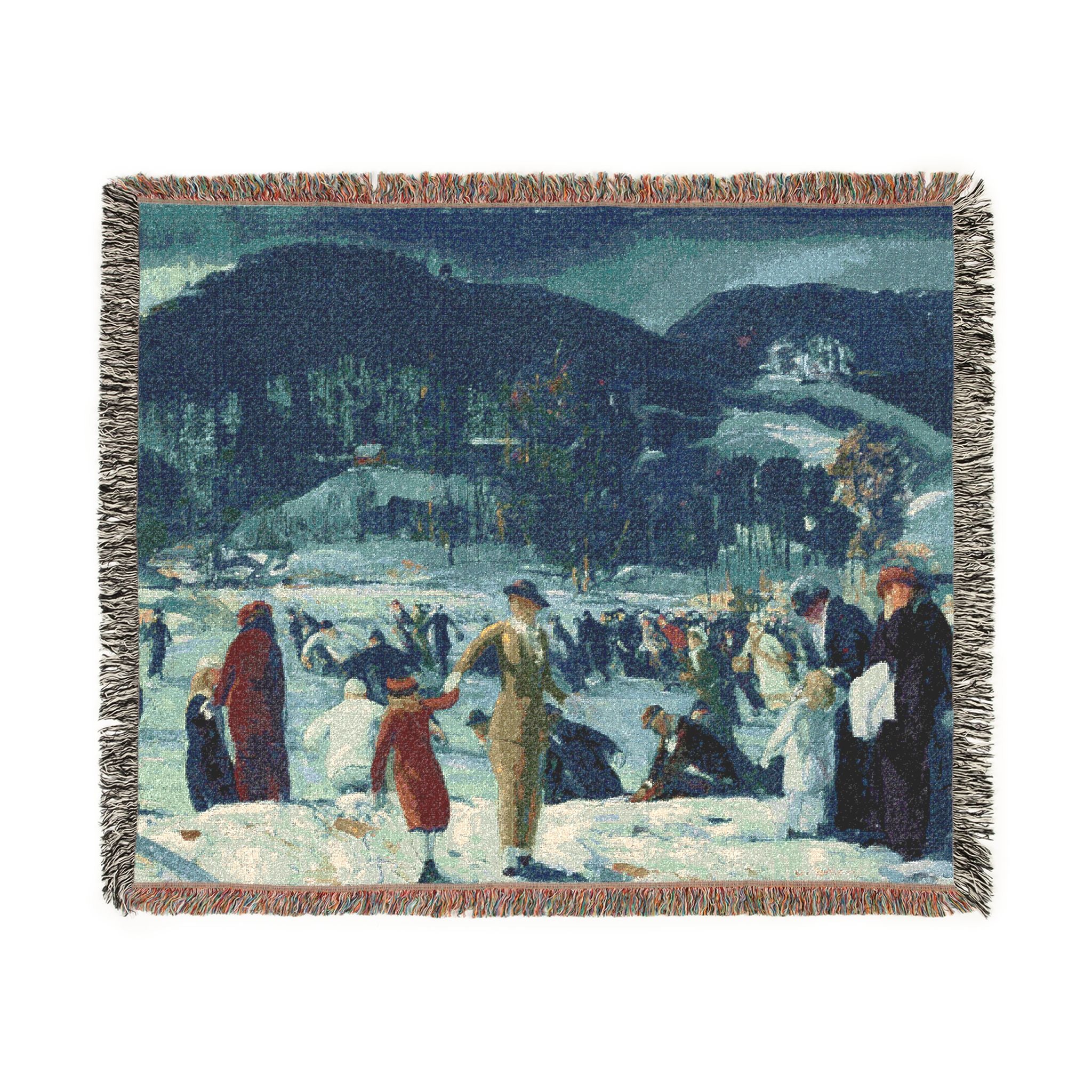 love-of-winter-george-bellows | Woven Tapestry Blanket - Image 7