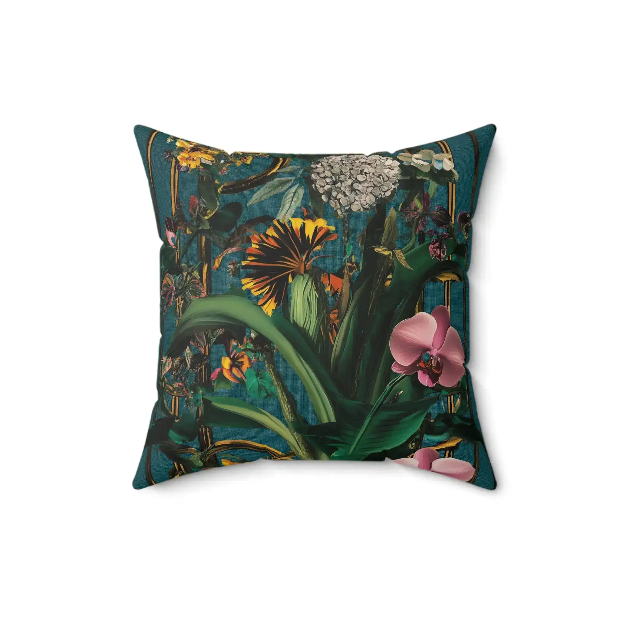 Lush Floral Garden Throw Pillow - Image 3