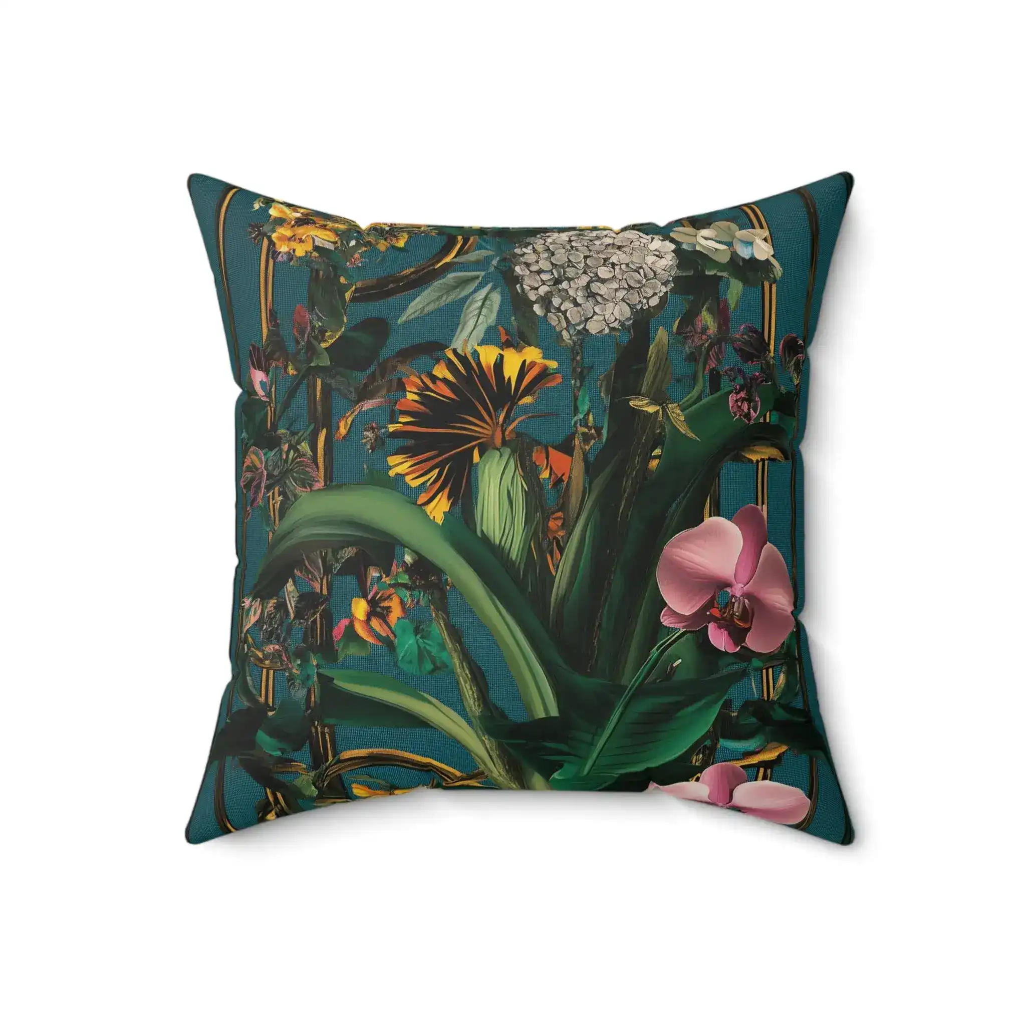 Lush Floral Garden Throw Pillow - Image 4