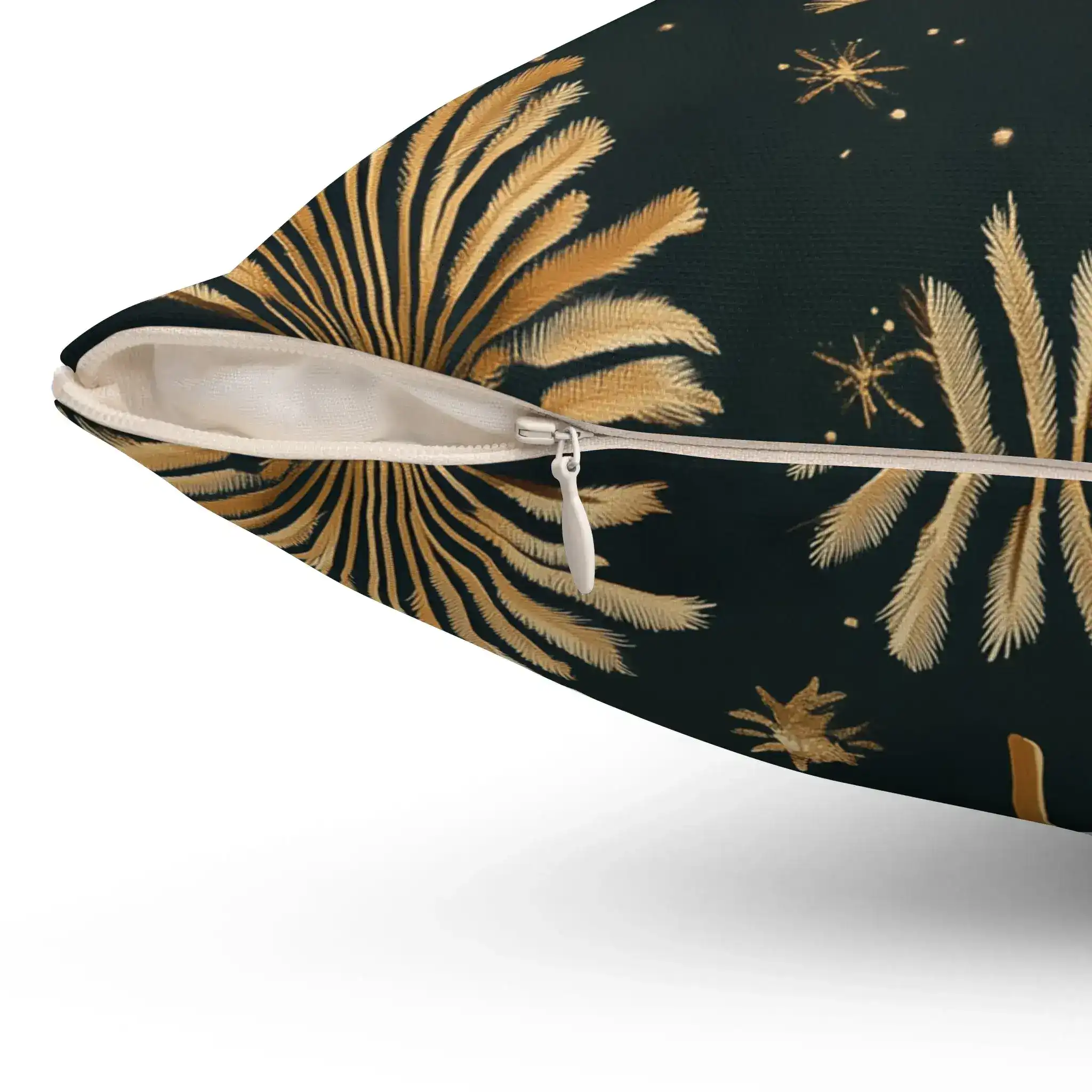 Luxe Golden Palm Fronds Throw Pillow - Image 2