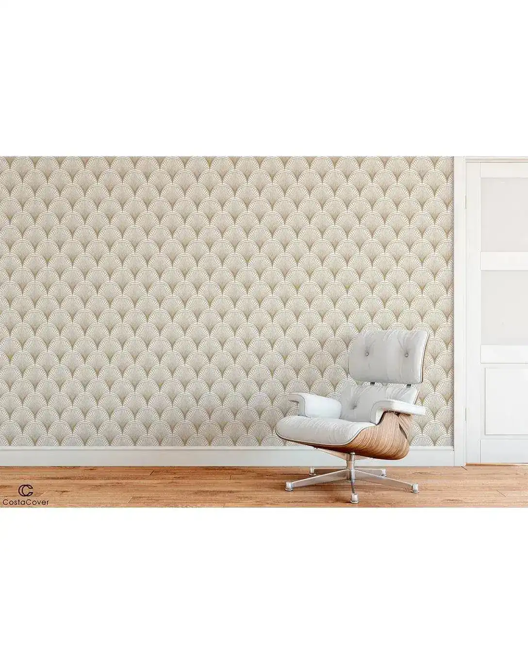 Luxury Gold Scallops Removable Wallpaper - Image 3