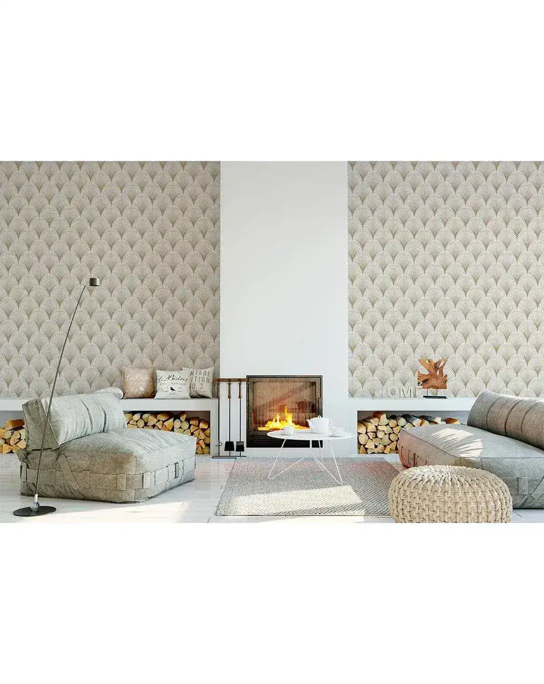 Luxury Gold Scallops Removable Wallpaper - Image 4