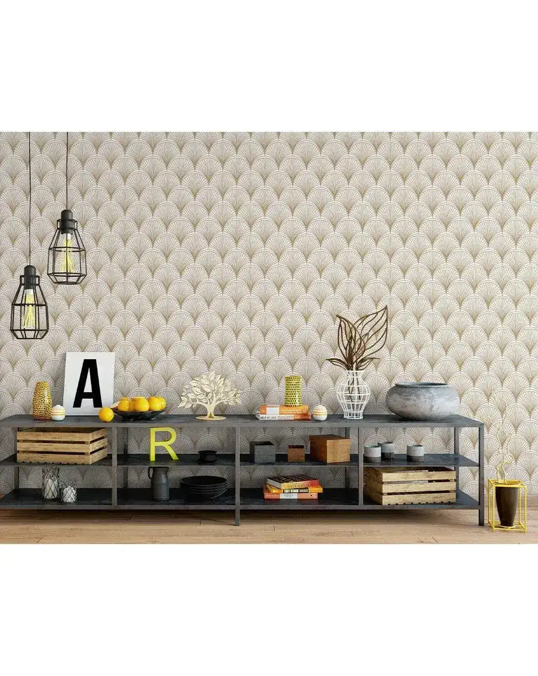 Luxury Gold Scallops Removable Wallpaper - Image 5