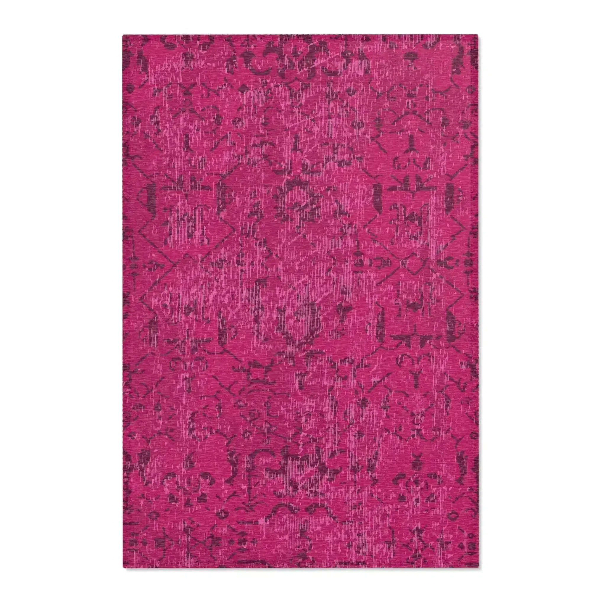 Magenta Distressed Boho Accent Rug - Image 2