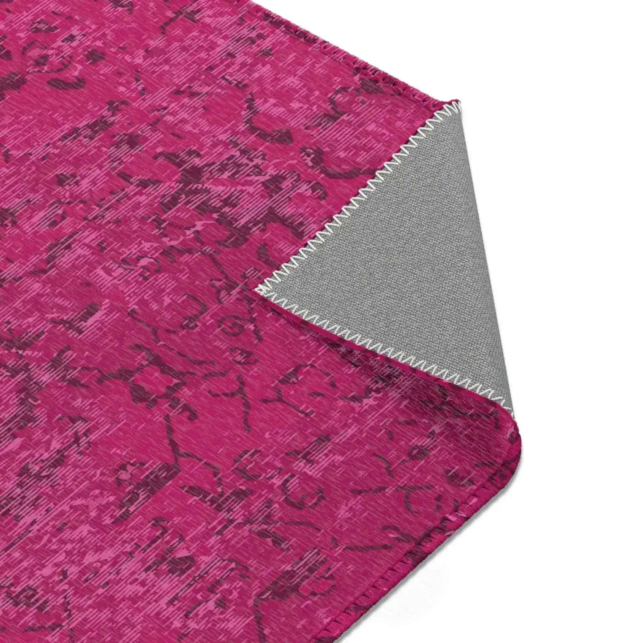 Magenta Distressed Boho Accent Rug - Image 6