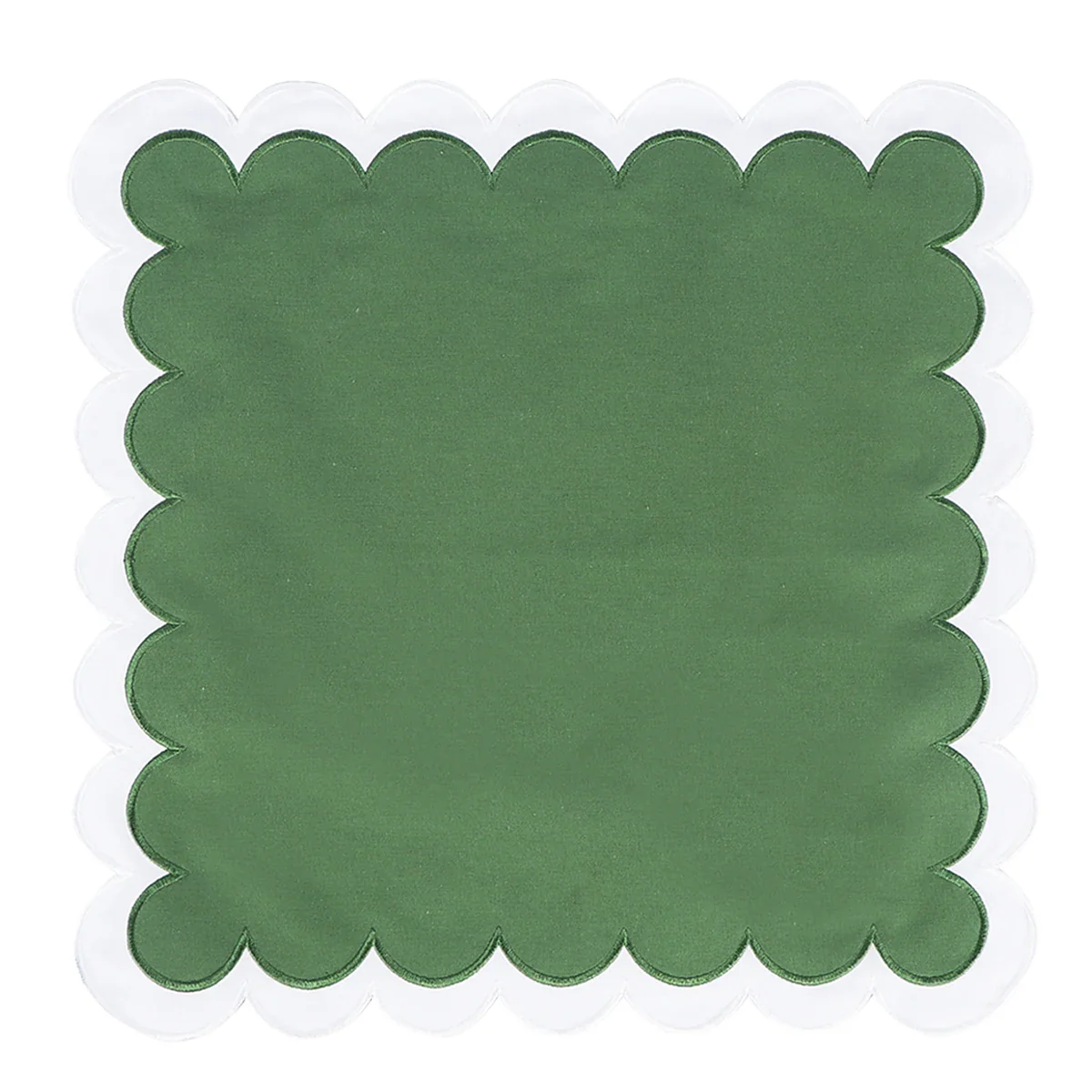 Elegant Forest Green Scalloped Placemat set of 4