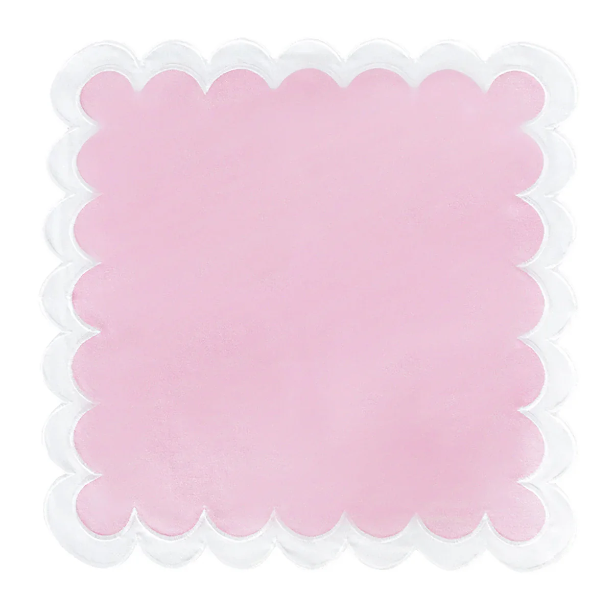 White Scalloped Pink Placemat set of 4